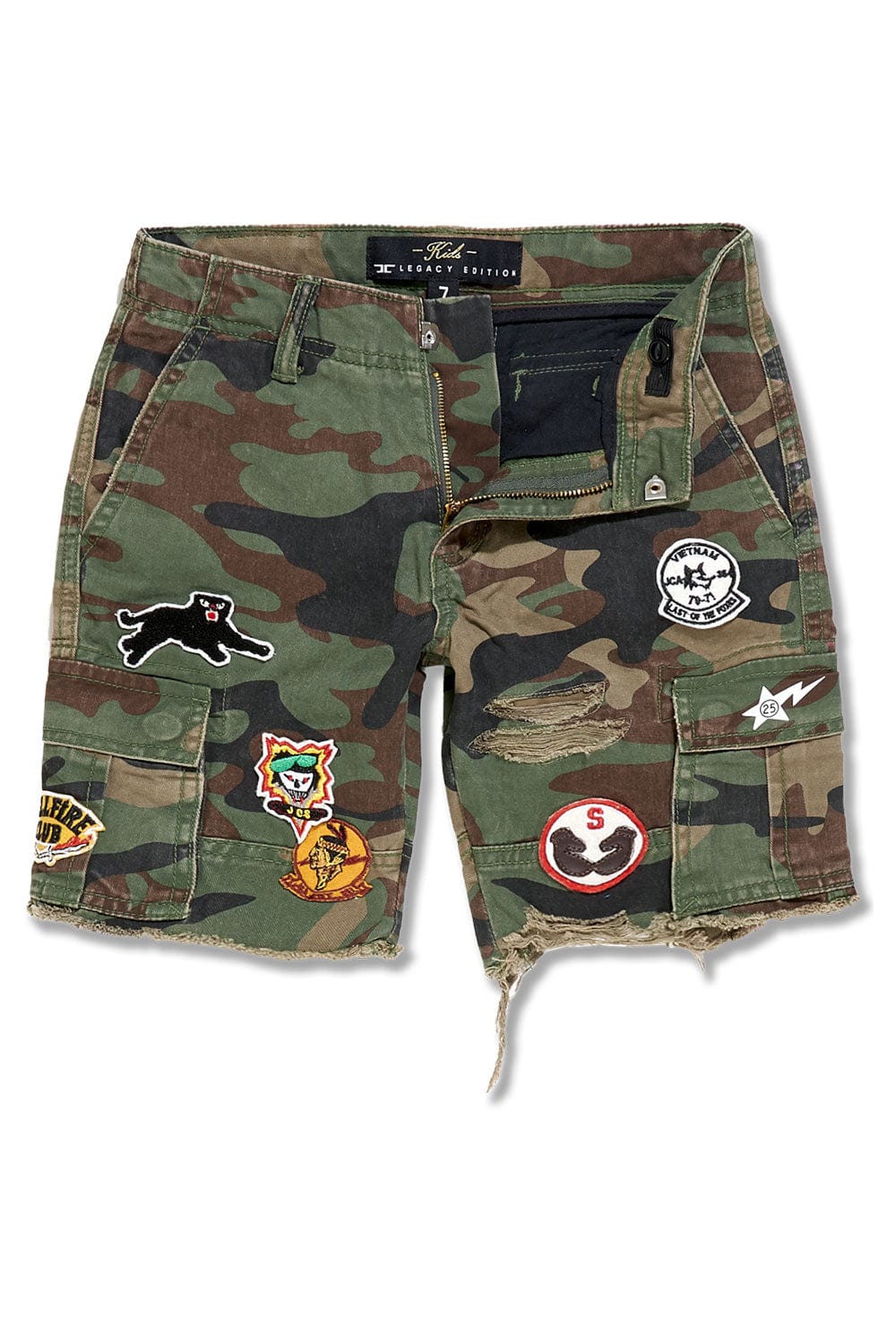 Kids War Angel Cargo Shorts (Vintage Camo)
