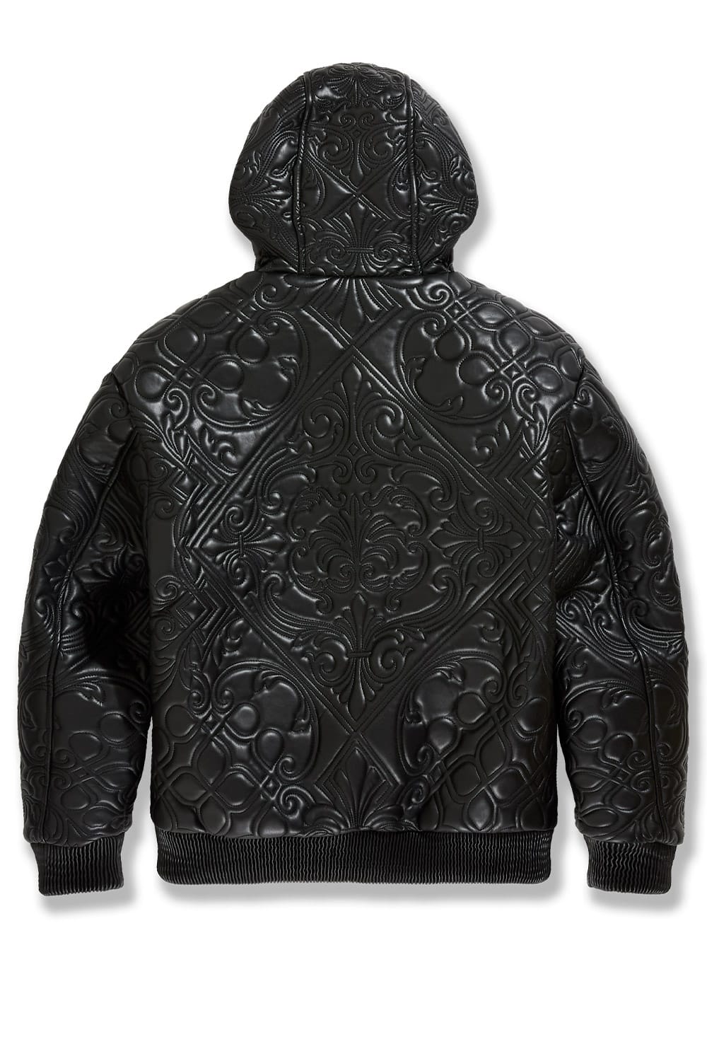 JC Big Men Big Men's Ace of Spades Hooded Bomber Jacket (Black)