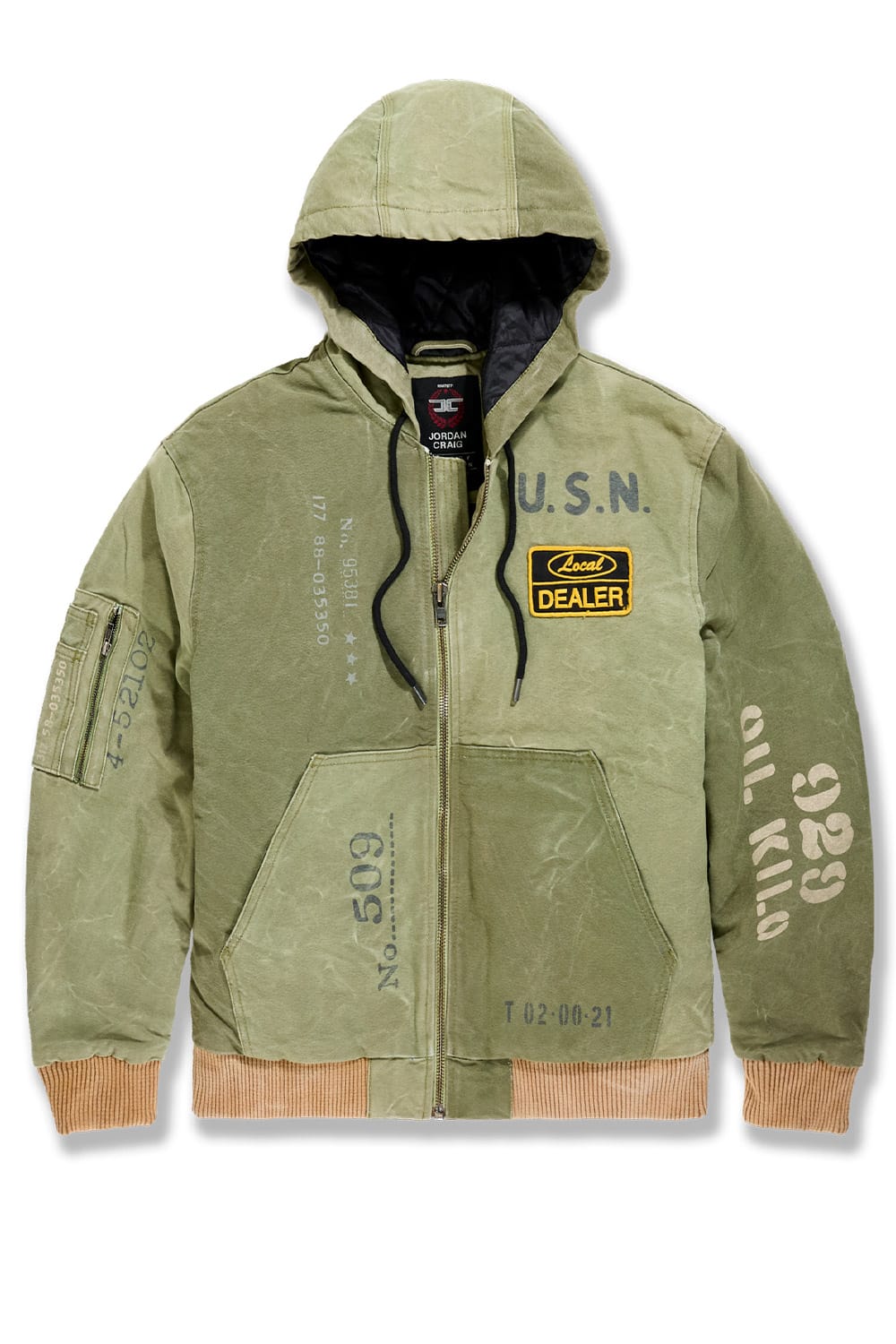 JC Big Men Big Men's Pelham Bay Hooded Work Jacket Olive / 4XL