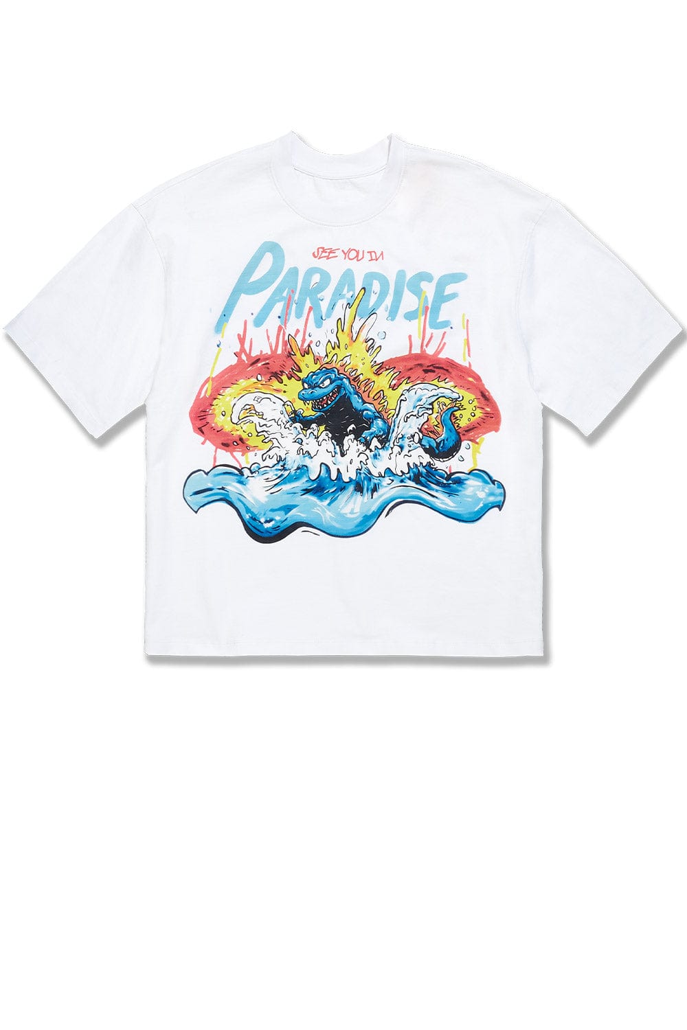 Jordan Craig Sea Monster Cropped Boxy T-Shirt White / S