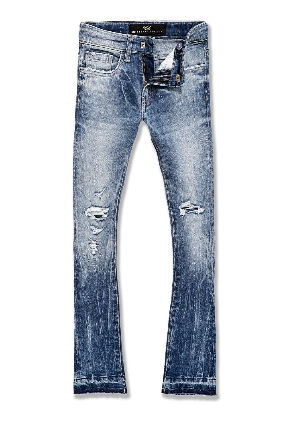 JC Kids Kids Attitude Stacked Denim (Medium Blue) 2 / Medium Blue