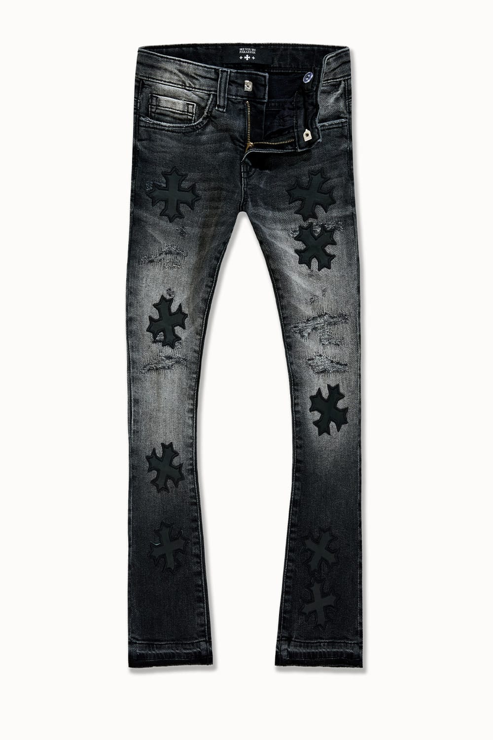 JC Kids Kids Super Skinny Stacked Eden Denim Black Shadow / 2