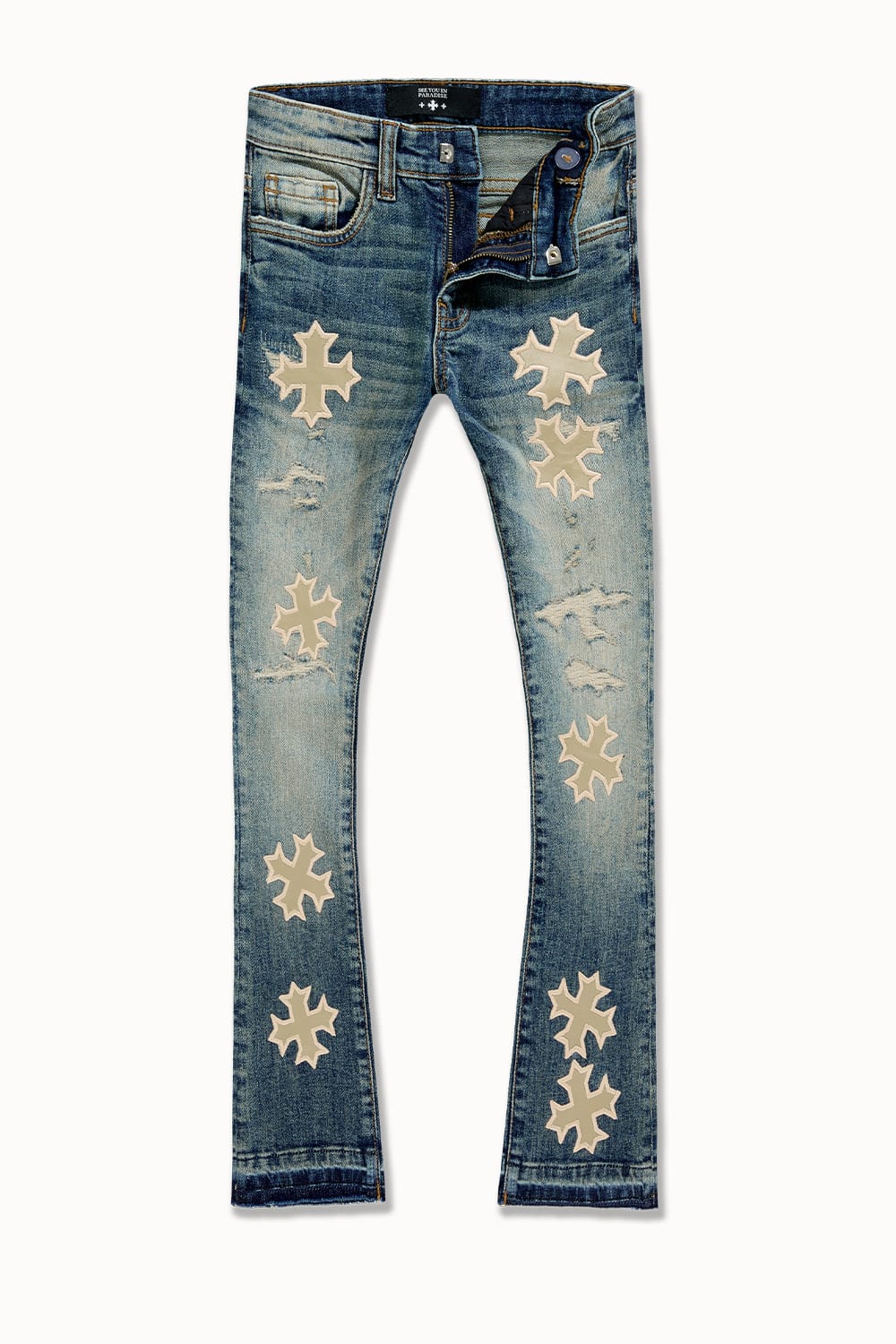JC Kids Kids Super Skinny Stacked Eden Denim Desert Storm / 2