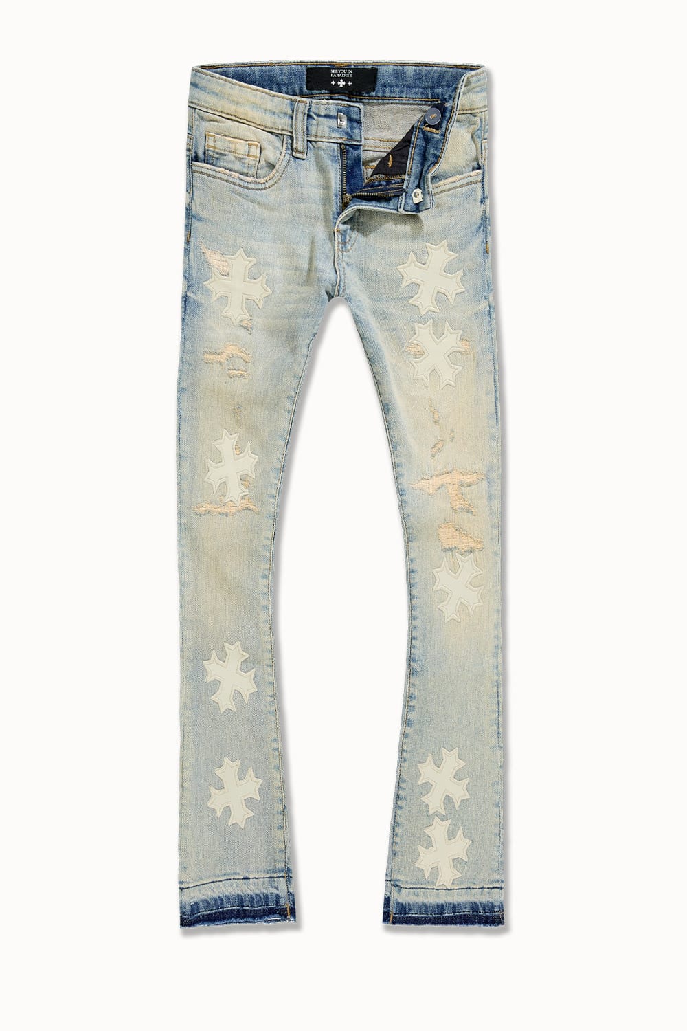 JC Kids Kids Super Skinny Stacked Eden Denim Iced Lager / 2