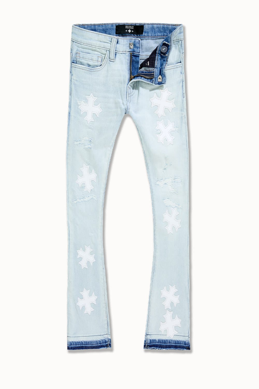 JC Kids Kids Super Skinny Stacked Eden Denim Iced White / 2