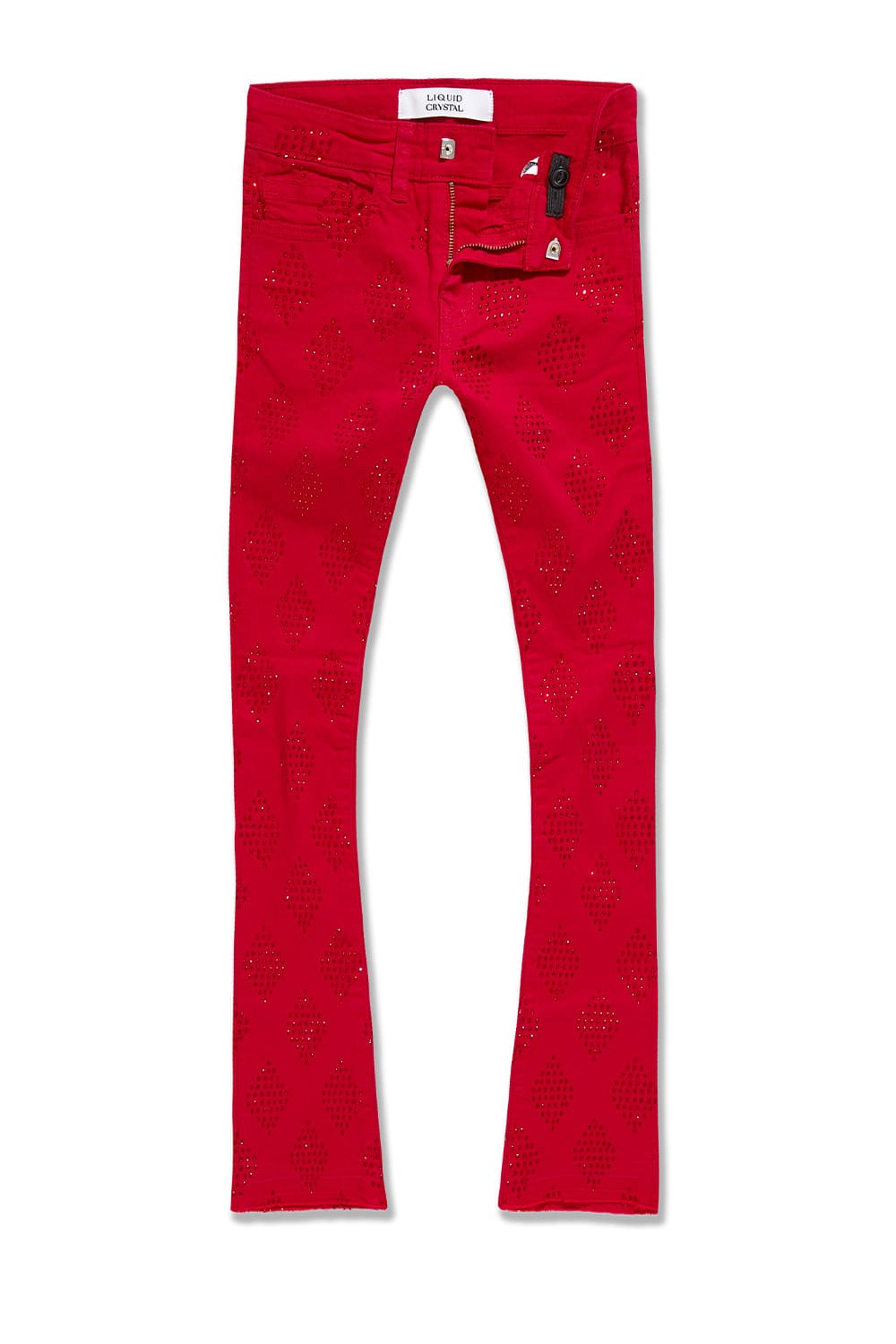 JC Kids Kids Liquid Diamonds Stacked Twill Pants Red / 2