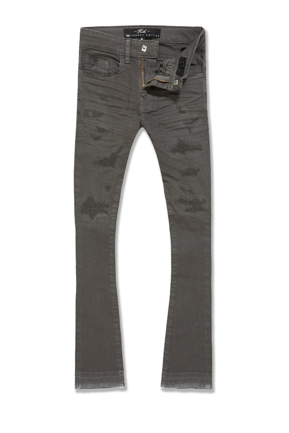 JC Kids Kids Stacked Tribeca Twill Pants (Charcoal) 2 / Charcoal