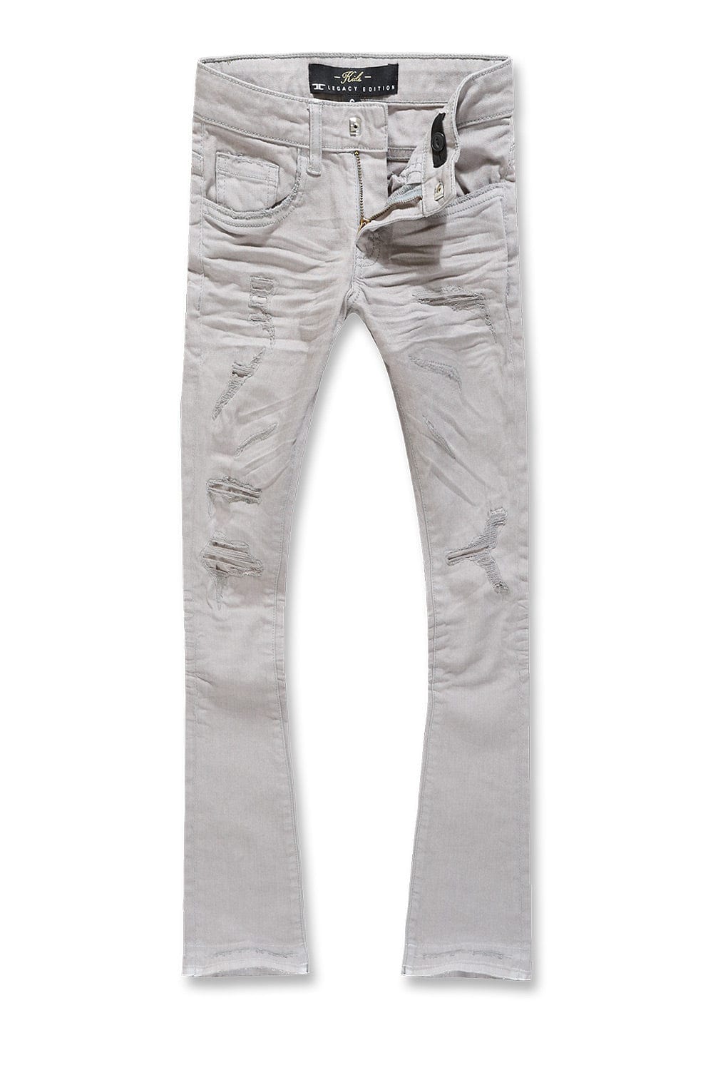 JC Kids Kids Stacked Tribeca Twill Pants (Light Grey) 2 / Light Grey