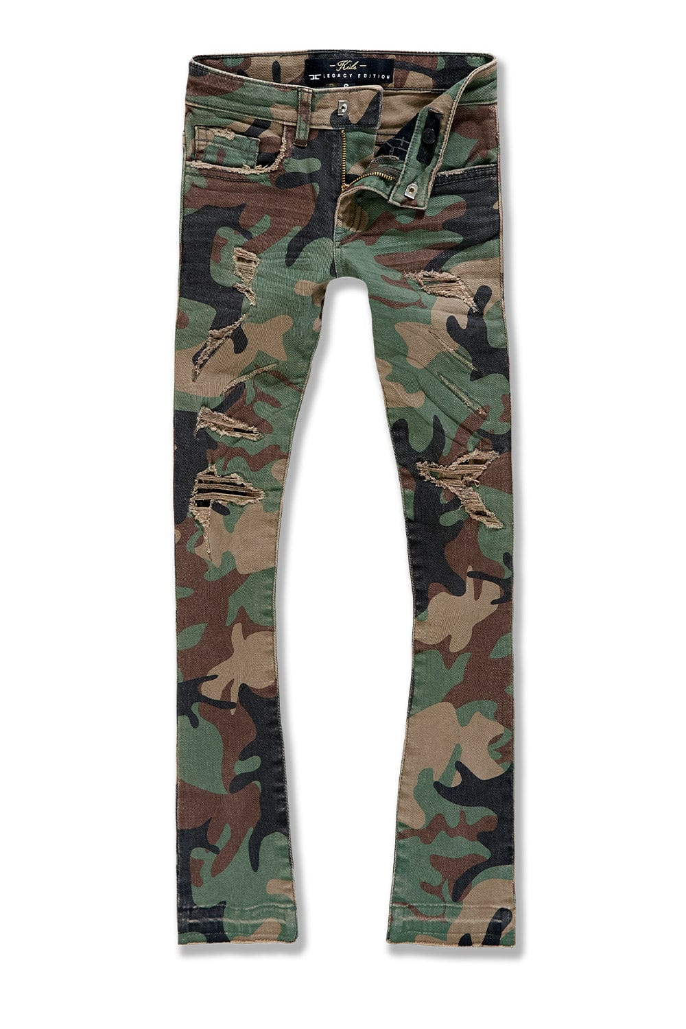 BB Kids Stacked Tribeca Twill Pants (Vintage Camo) 2 / Vintage Camo