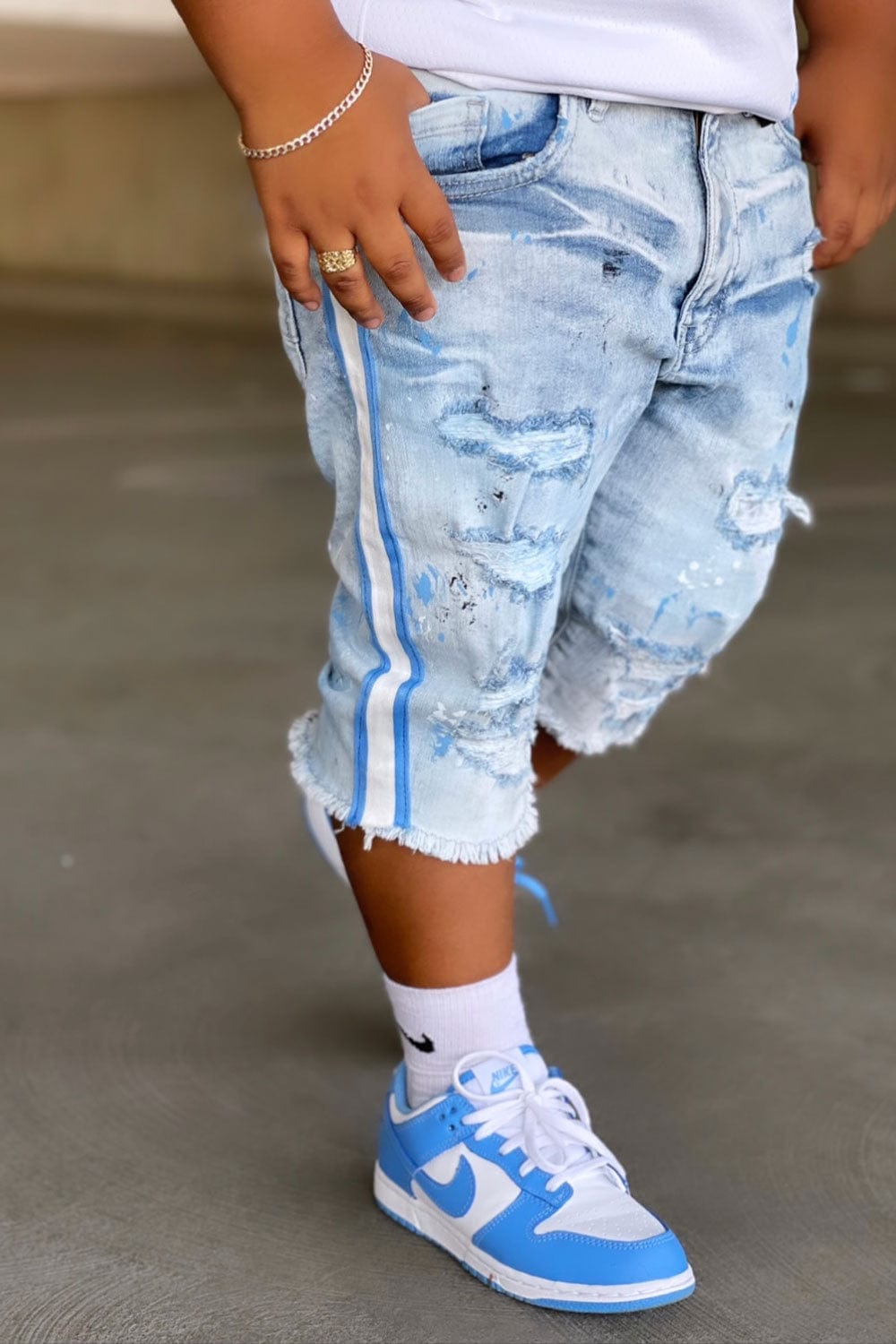 JC Kids Kids Odyssey Striped Denim Shorts (Name Your Price)
