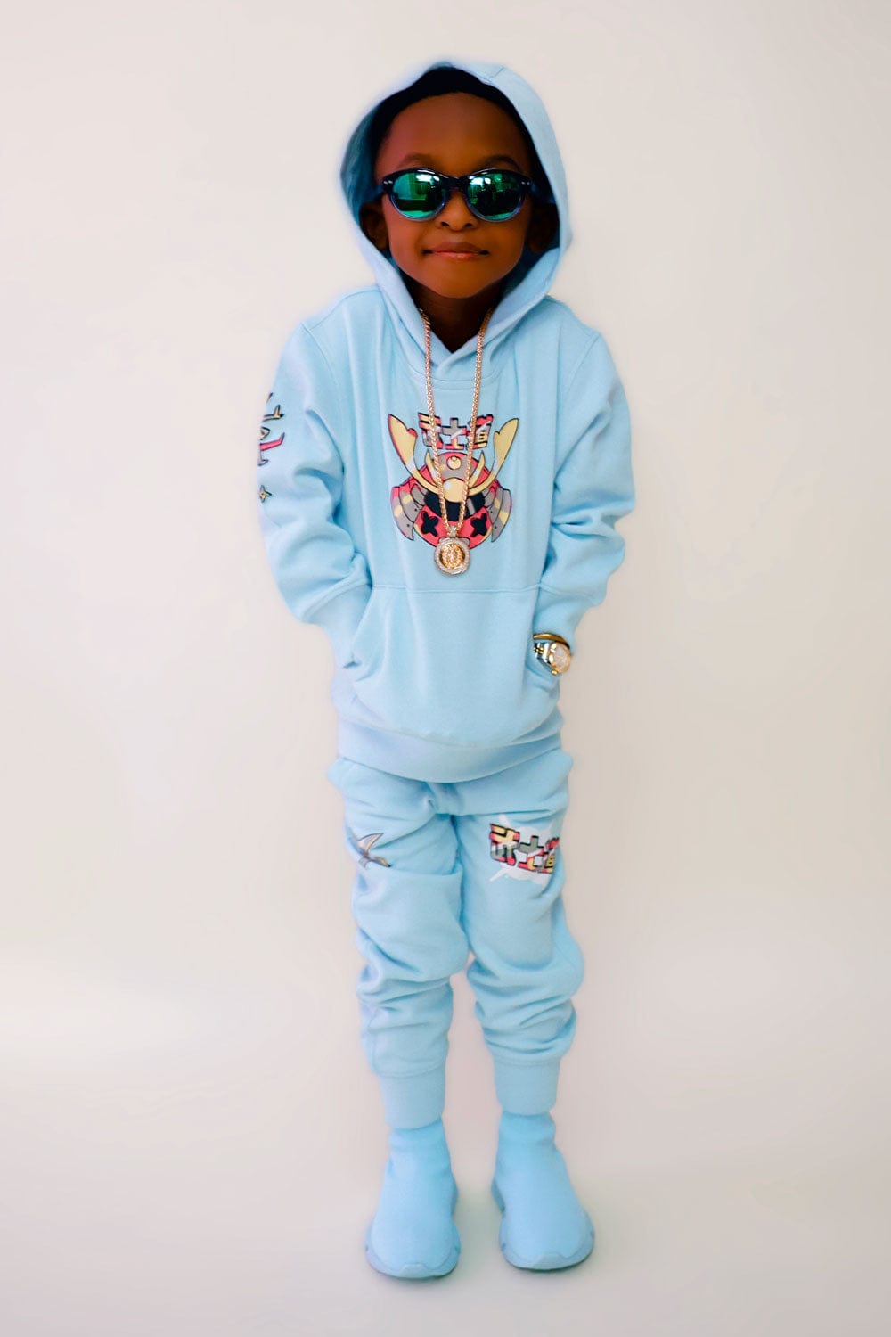 JC Kids Kids Invincible Plush Pullover Hoodie (Sky)