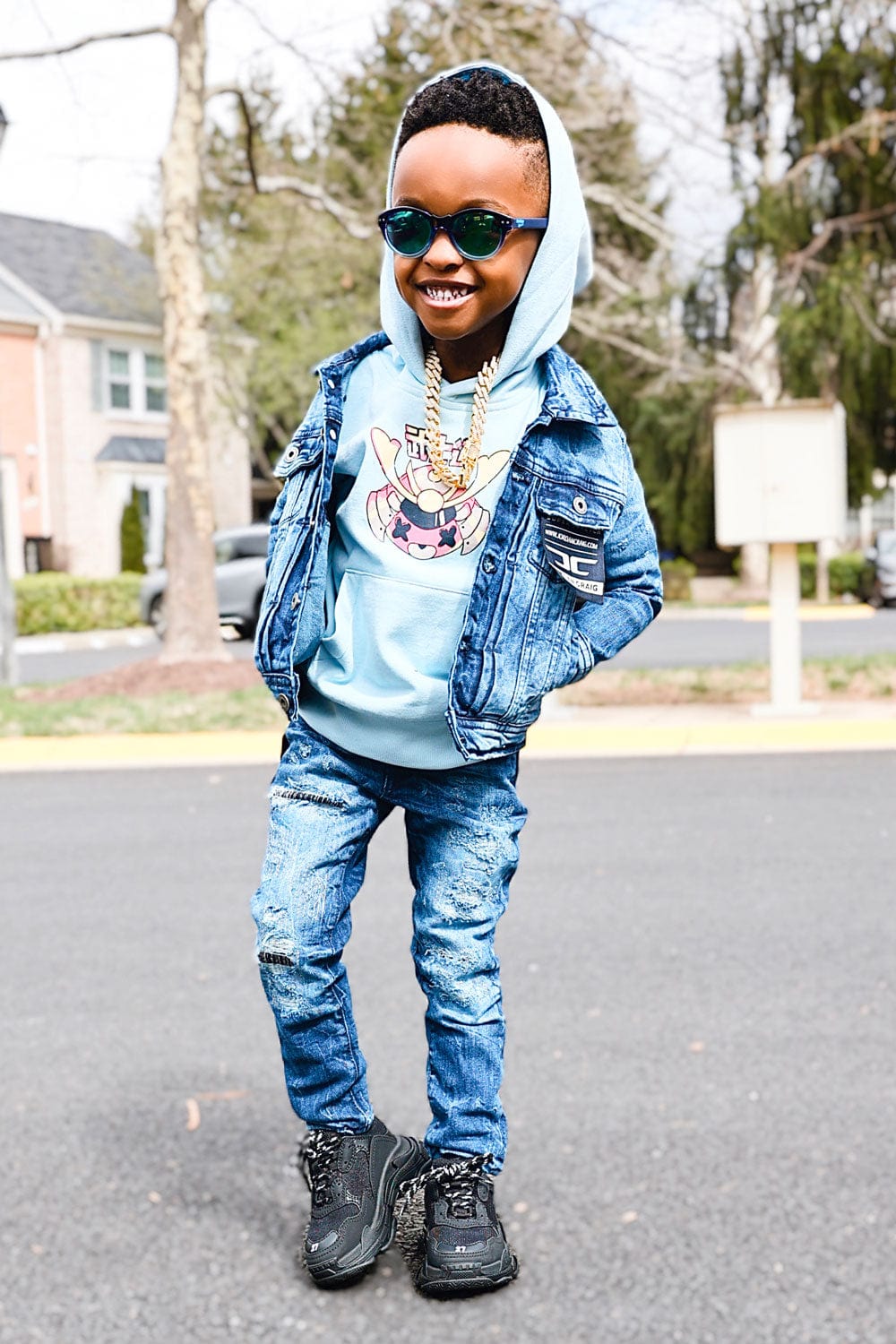 JC Kids Kids Bayside Denim Trucker Jacket (Deep Blue)