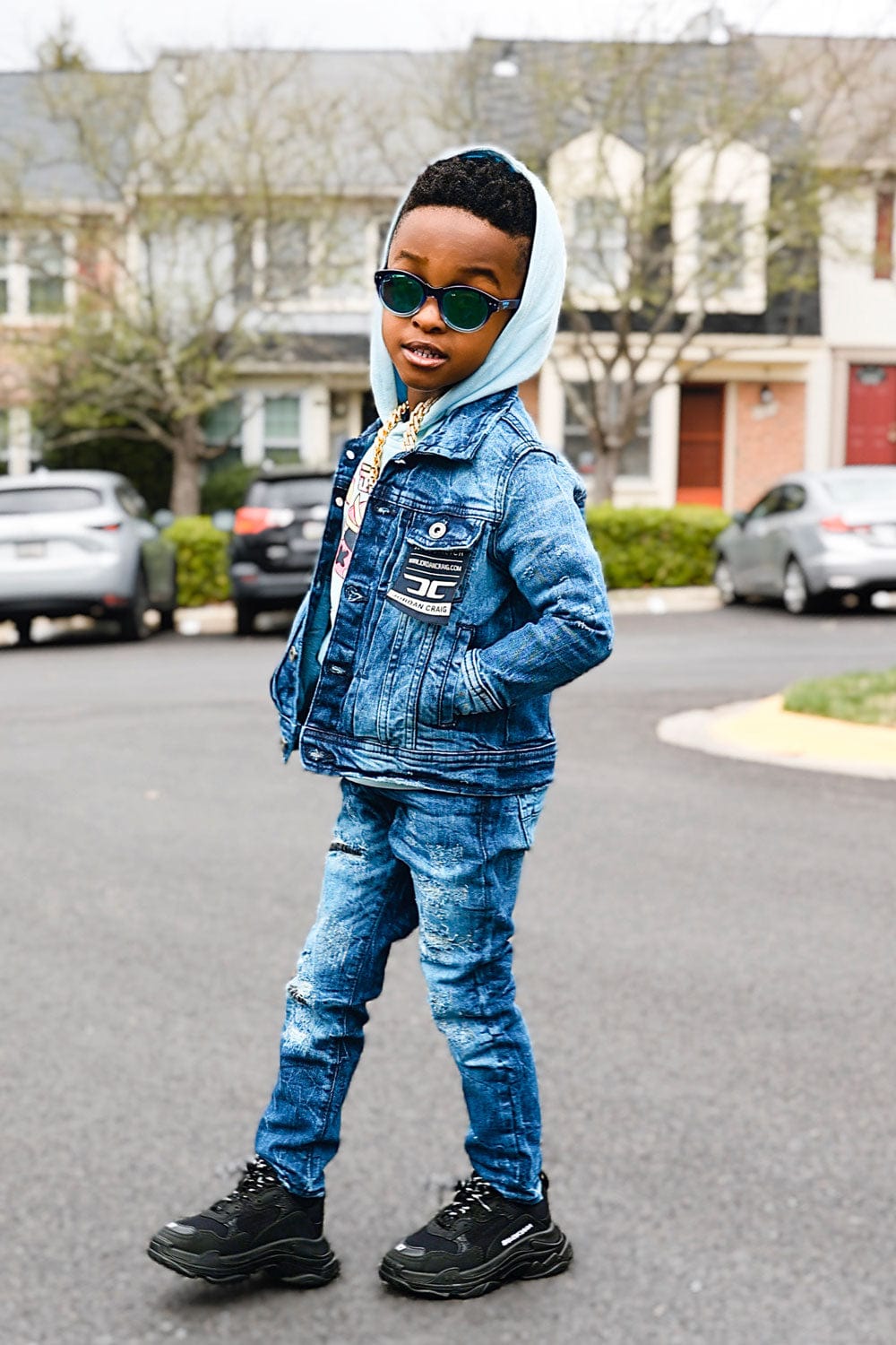 JC Kids Kids Bayside Denim Trucker Jacket (Deep Blue)