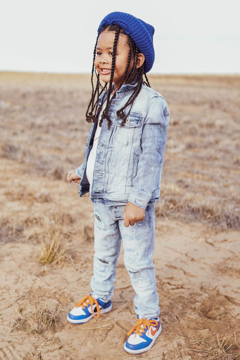JC Kids Kids Bayside Denim Trucker Jacket (Sky Blue)