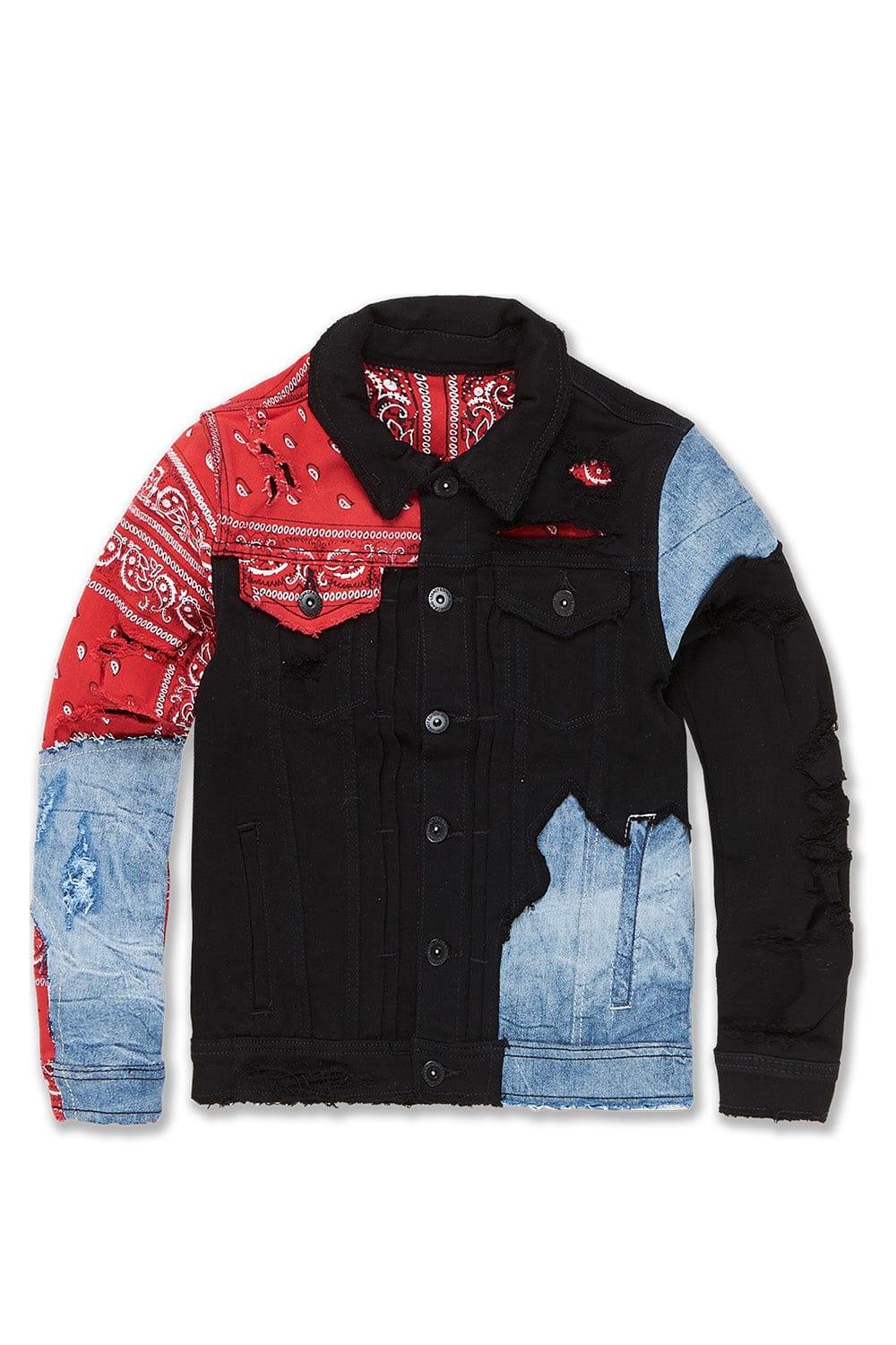 JC Kids Kids Represent Denim Trucker Jacket (Crimson) 2 / Crimson