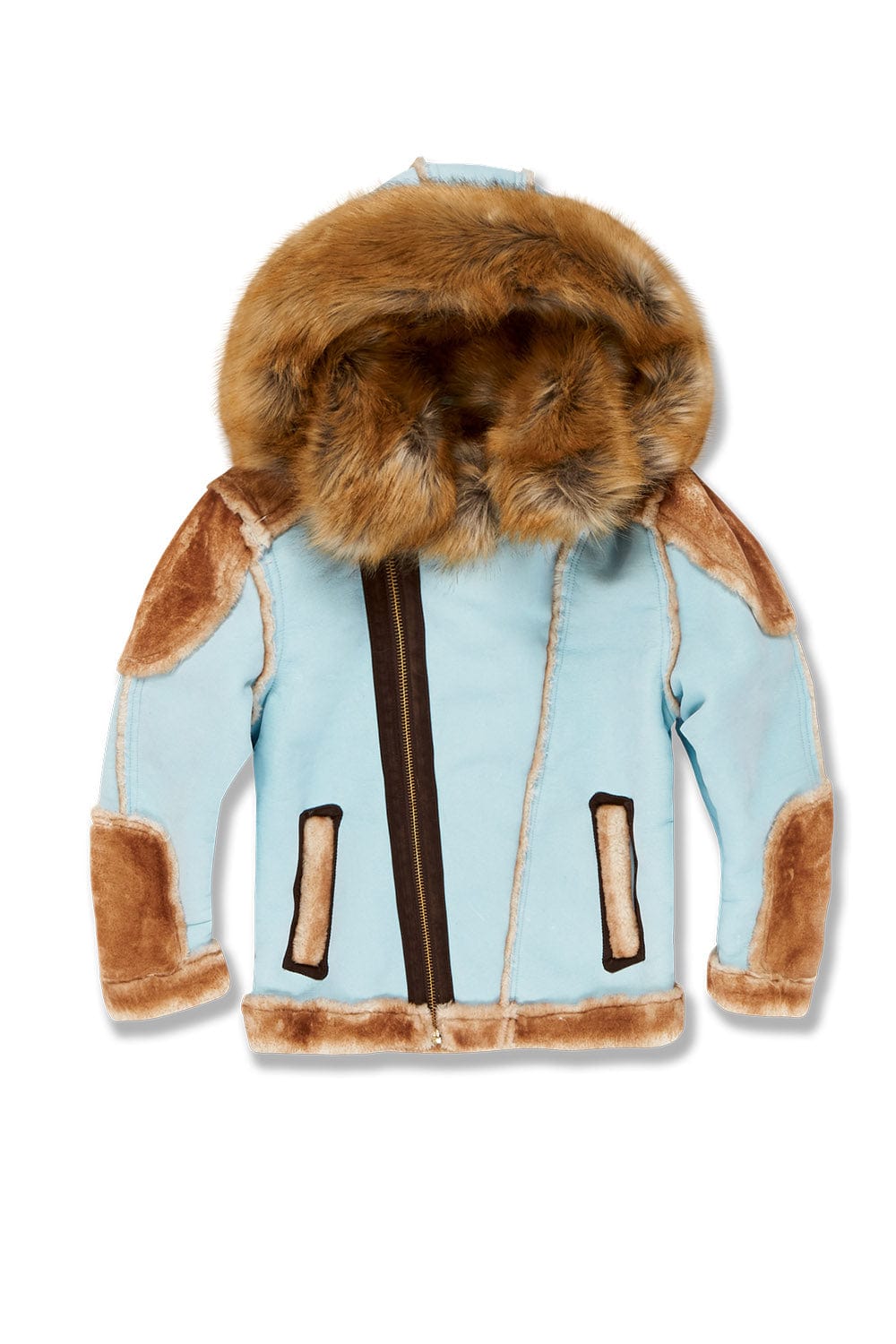 JC Kids Kids El Jefe Shearling Moto Jacket (Sky) 2 / Sky