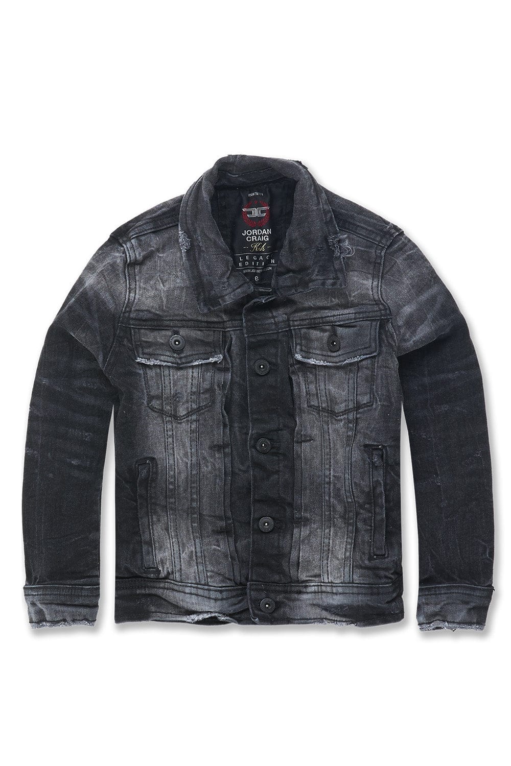 JC Kids Kids Bayside Denim Trucker Jacket (Industrial Black) 2 / Industrial Black