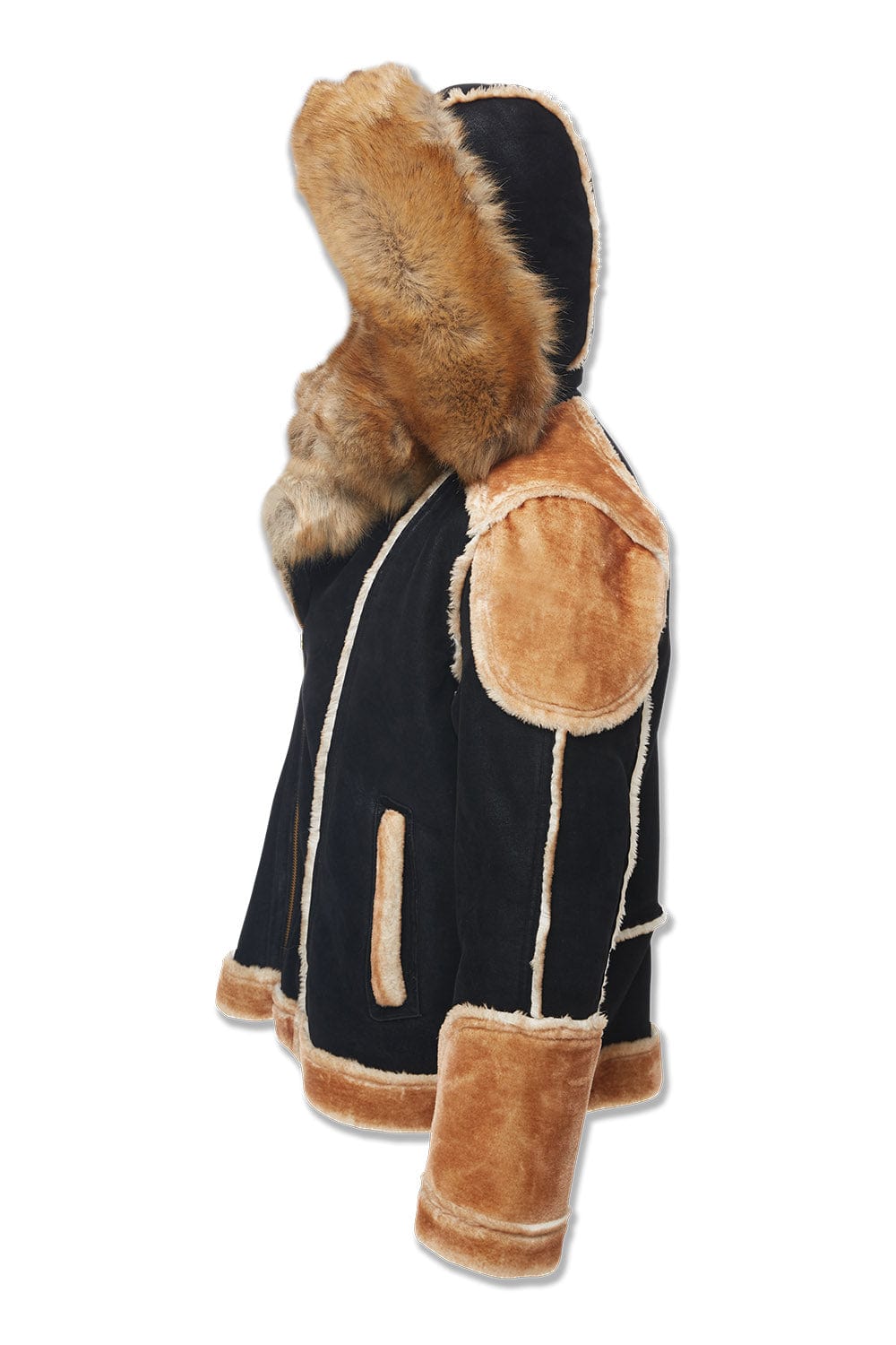 JC Big Men Big Men's El Jefe Shearling Moto Jacket (Black Coffee)