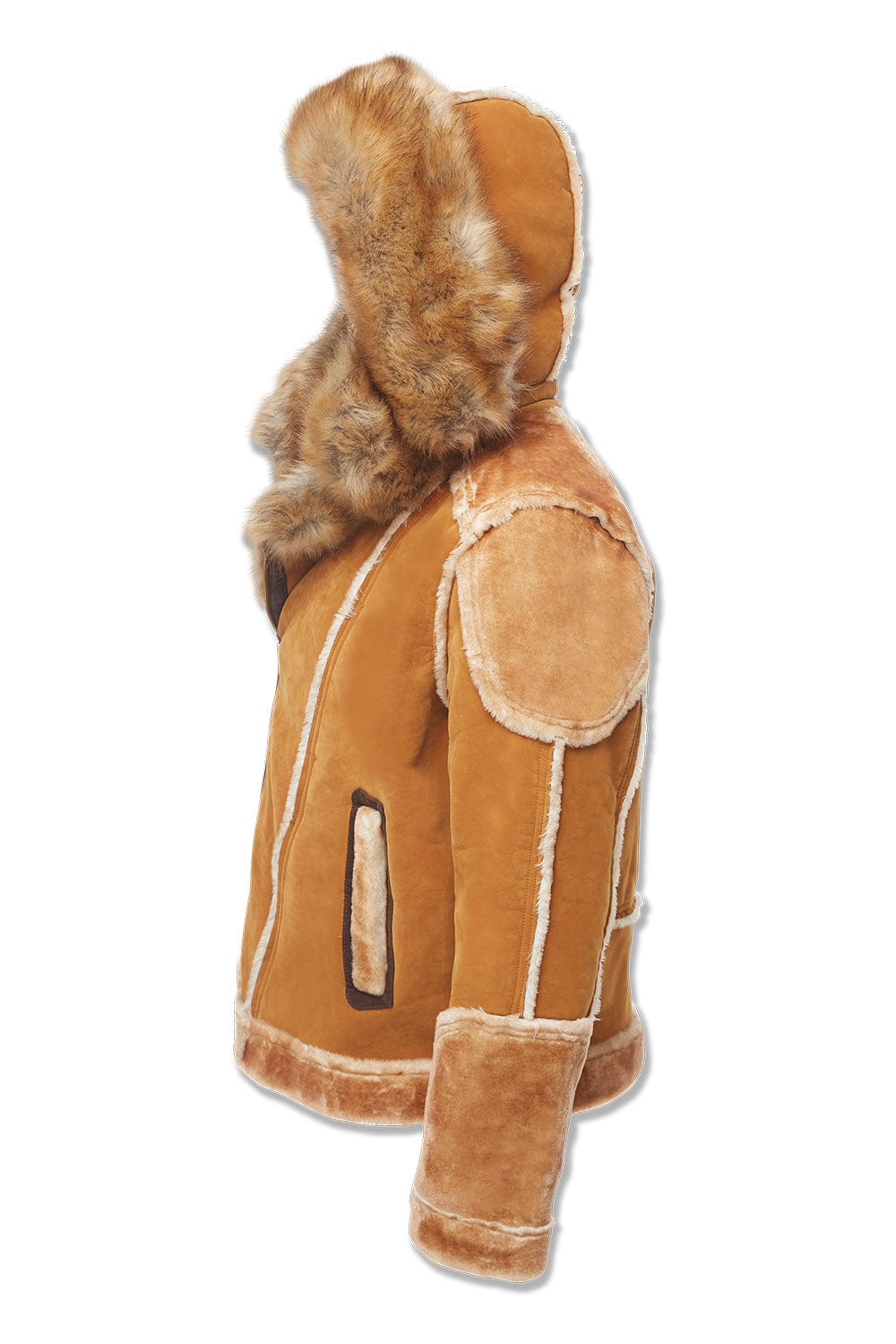 JC Big Men Big Men's El Jefe Shearling Moto Jacket (Cognac)