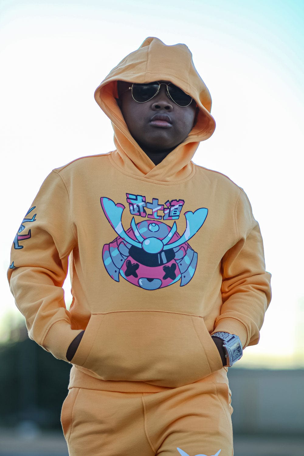 JC Kids Kids Invincible Plush Pullover Hoodie (Sunset)