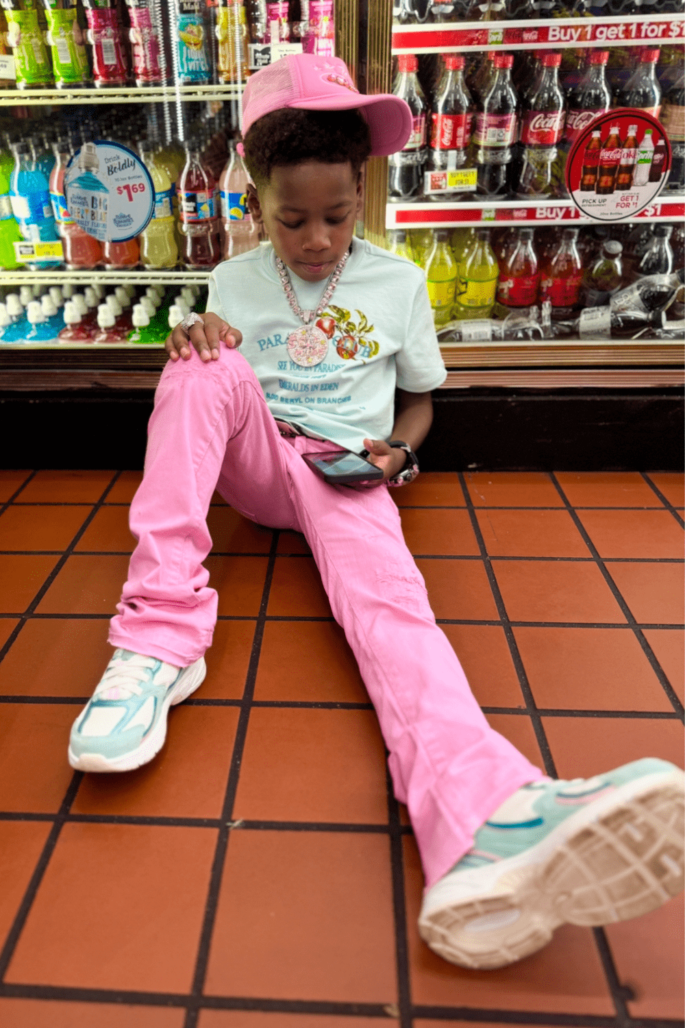 JC Kids Kids Stacked Tribeca Twill Pants (Pink)