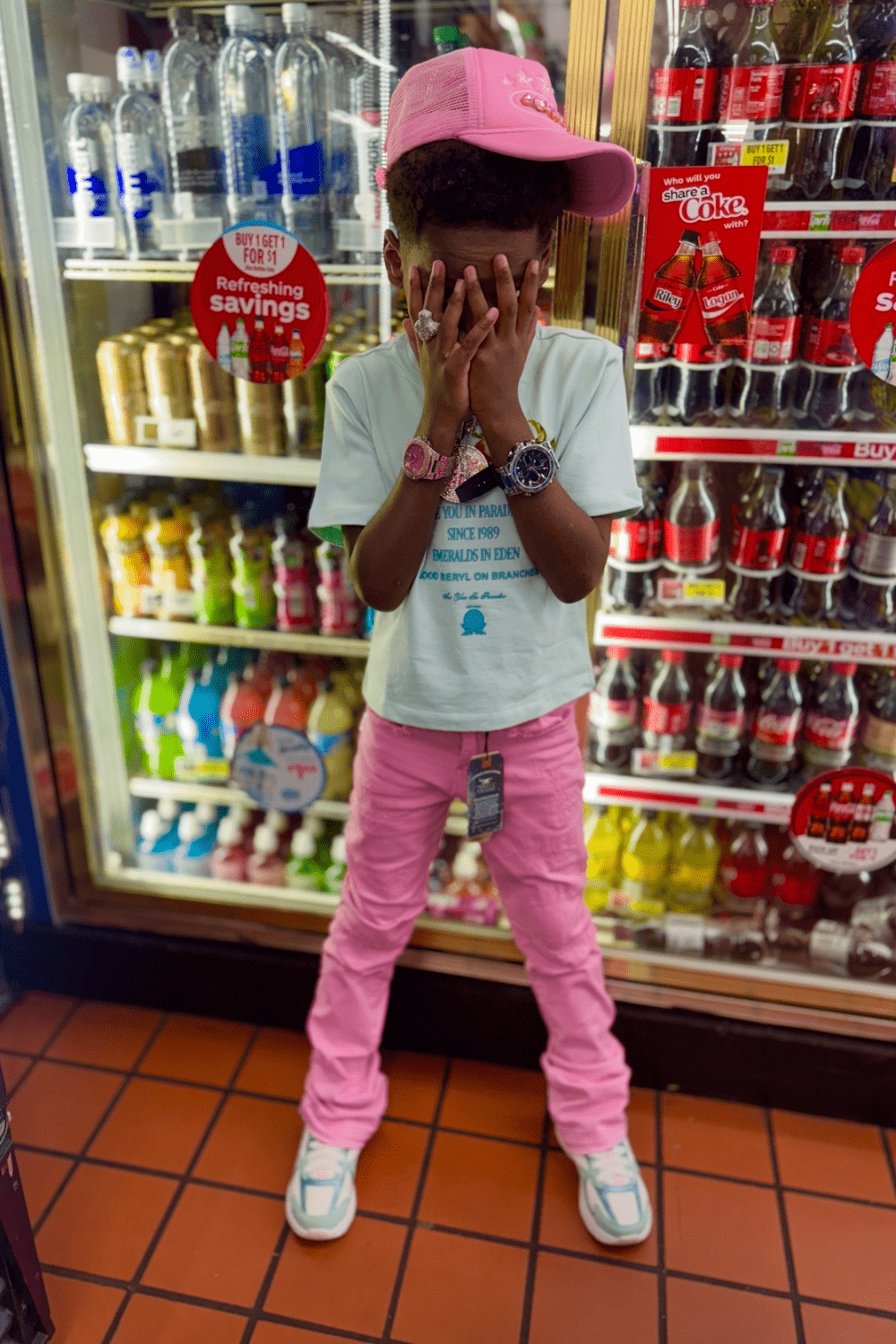 JC Kids Kids Stacked Tribeca Twill Pants (Pink)