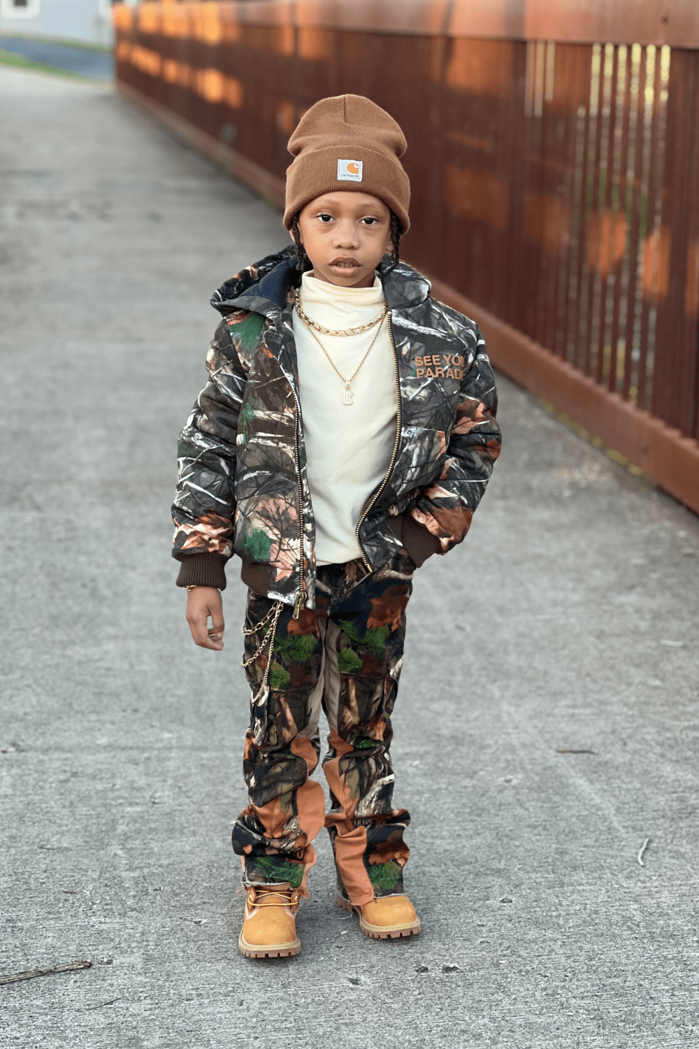 JC Kids Kids Stacked Camo Cargo Denim (Maple)