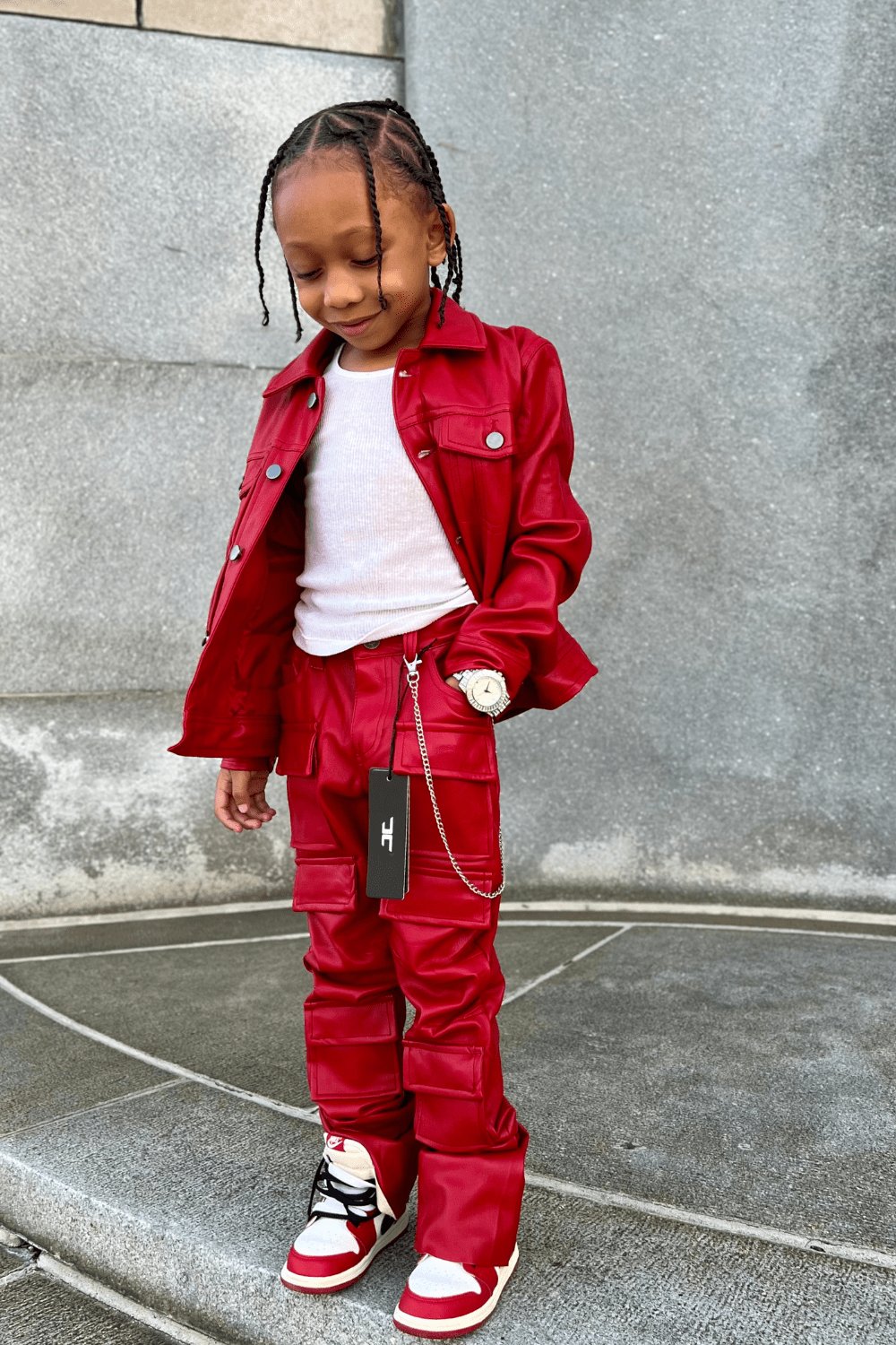 JC Kids Kids Thriller Trucker Jacket (Red)