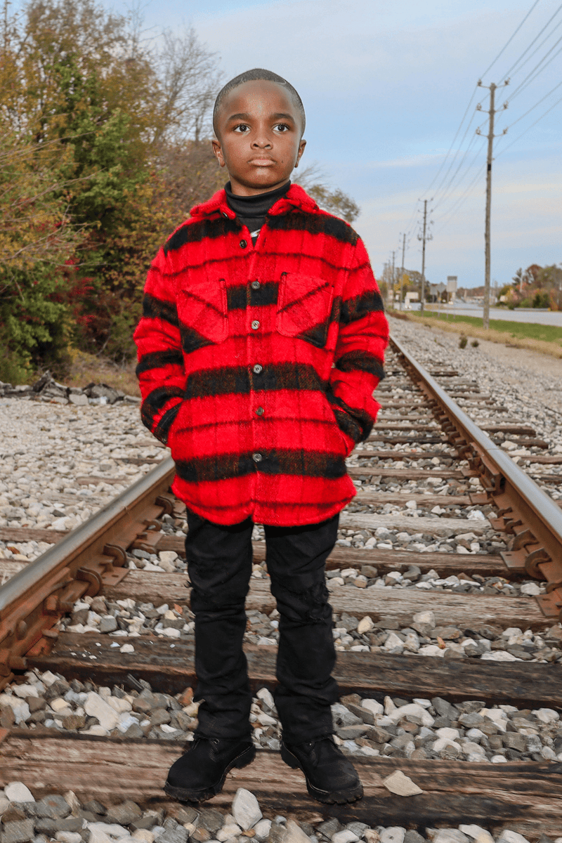 ジャケット・アウター TENDERLOIN FLANNEL CHECK COAT Kids Vandal Flannel Shacket (Buffalo Plaid)