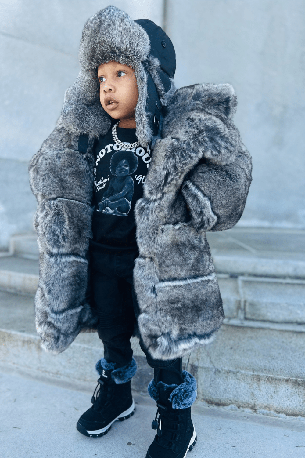 JC Kids Kids Don Juan Fur Coat (Chinchilla)