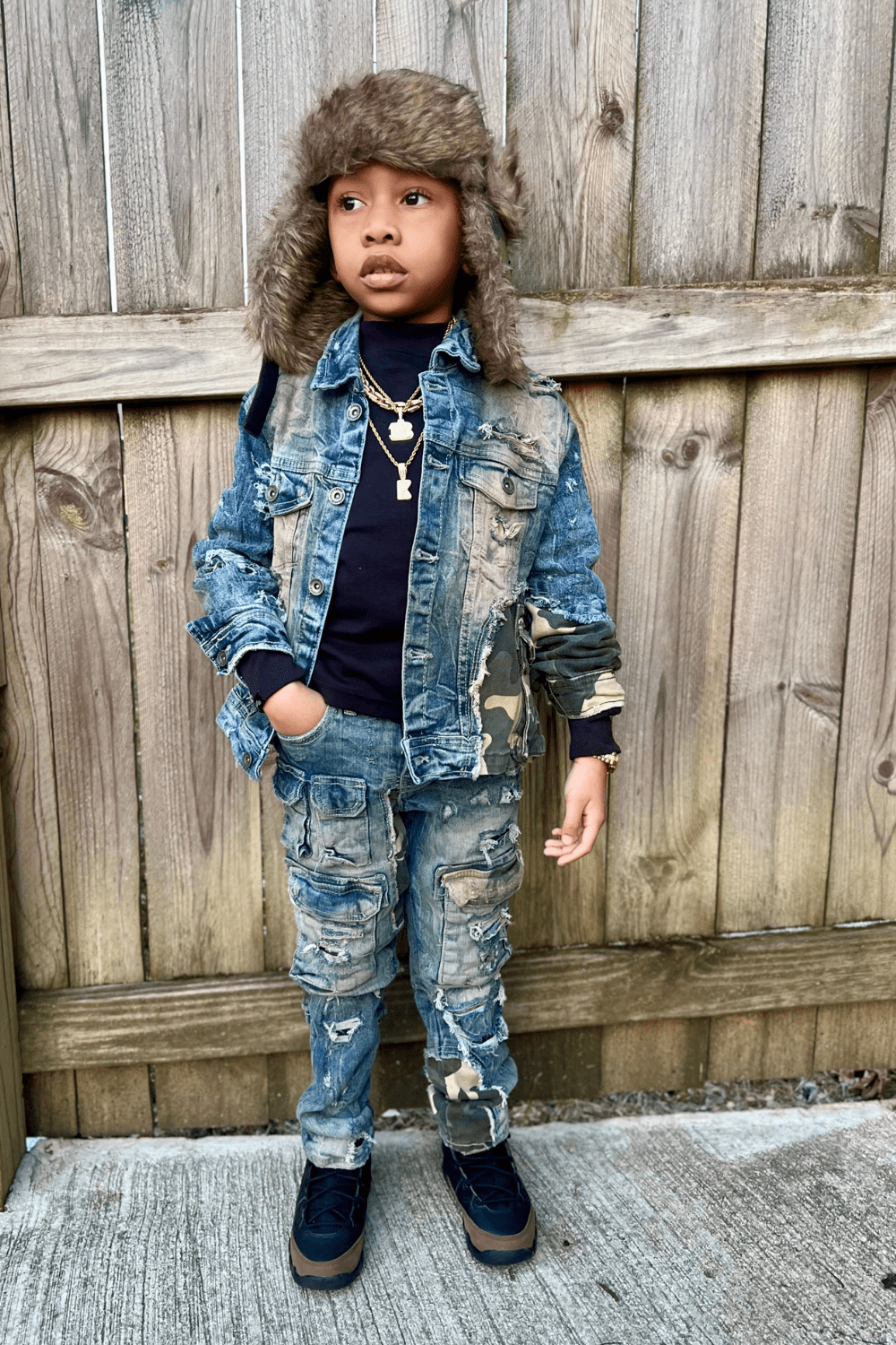 Kids Devotion Denim Trucker Jacket (Woodland)