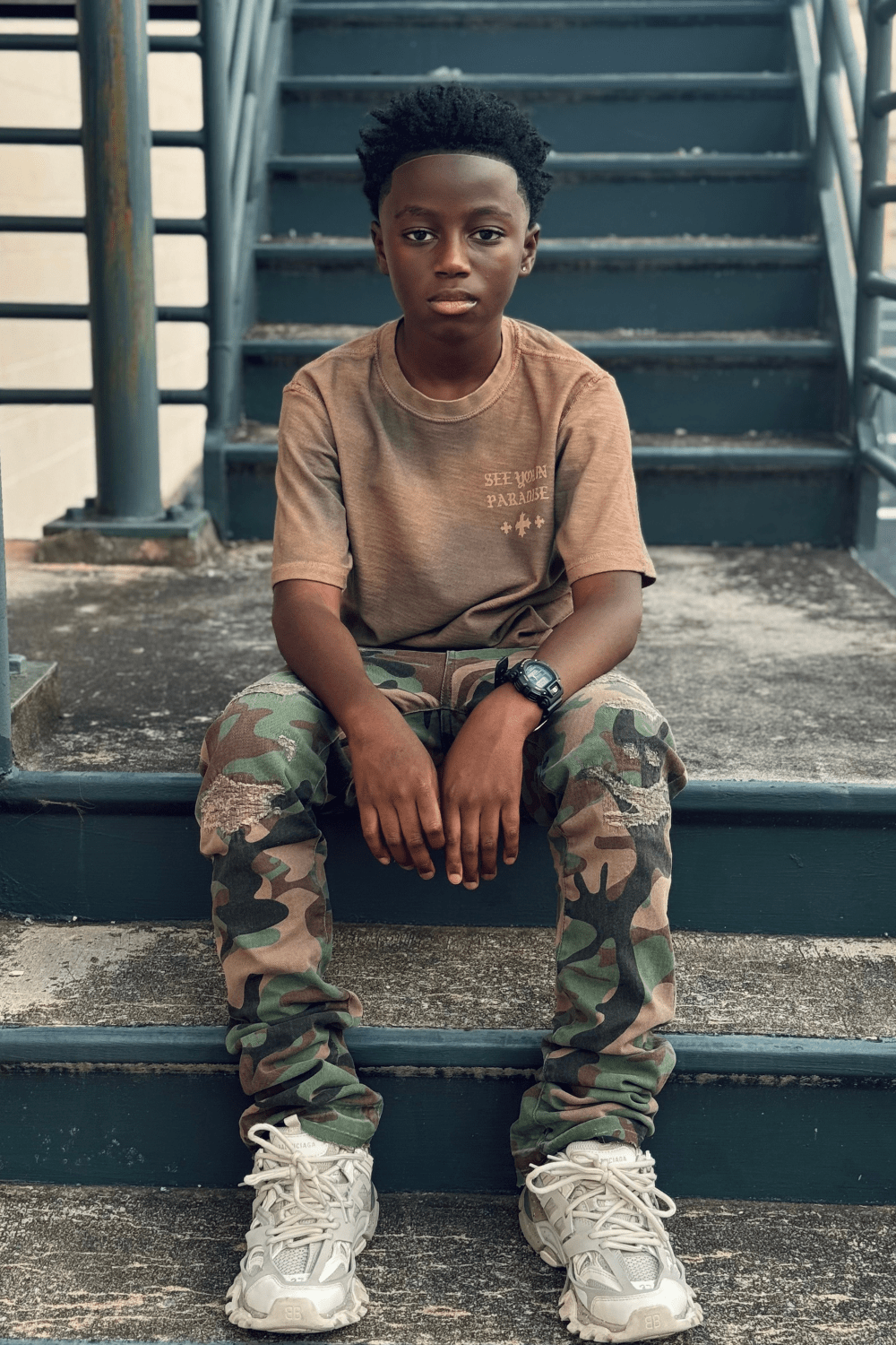 JC Kids Kids Stacked Tribeca Twill Pants (Vintage Camo)