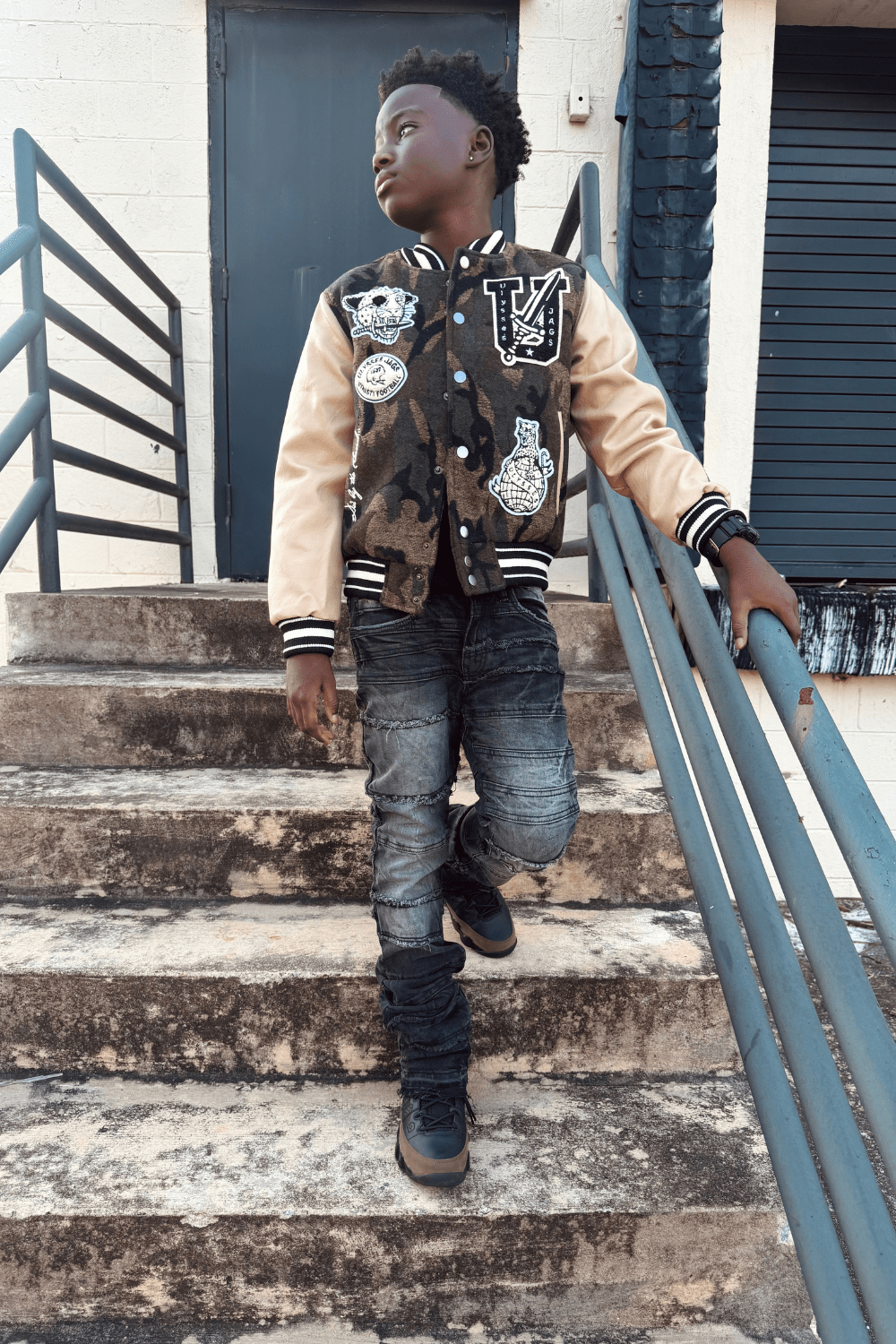 Kids Stacked Jason Denim (Industrial Black)