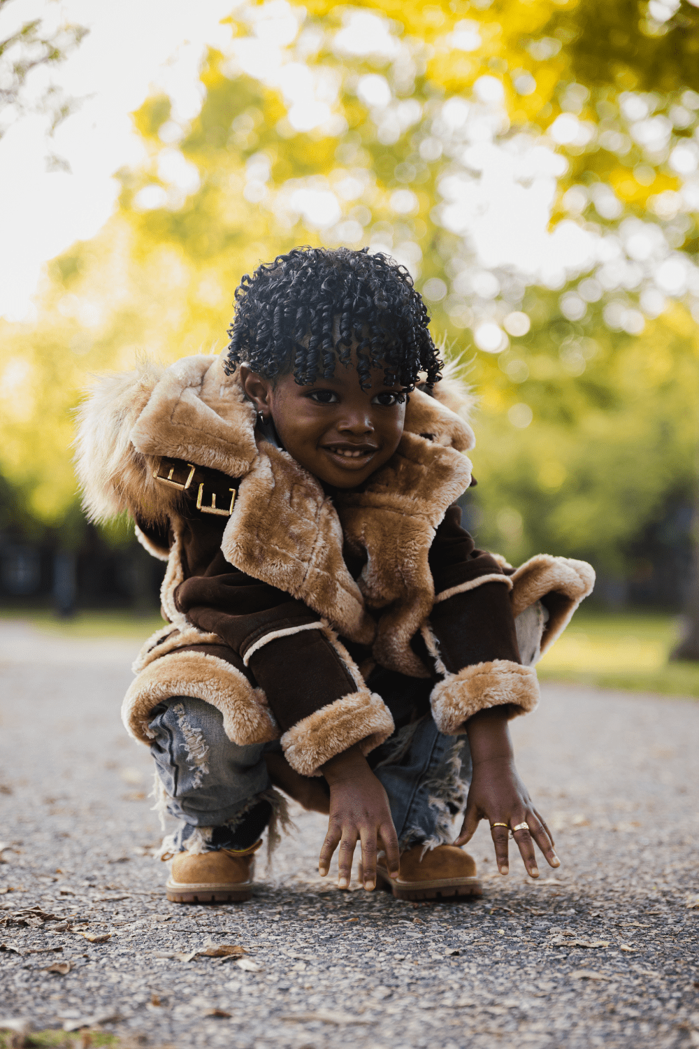 Kids Denali Shearling Jacket (Brown)