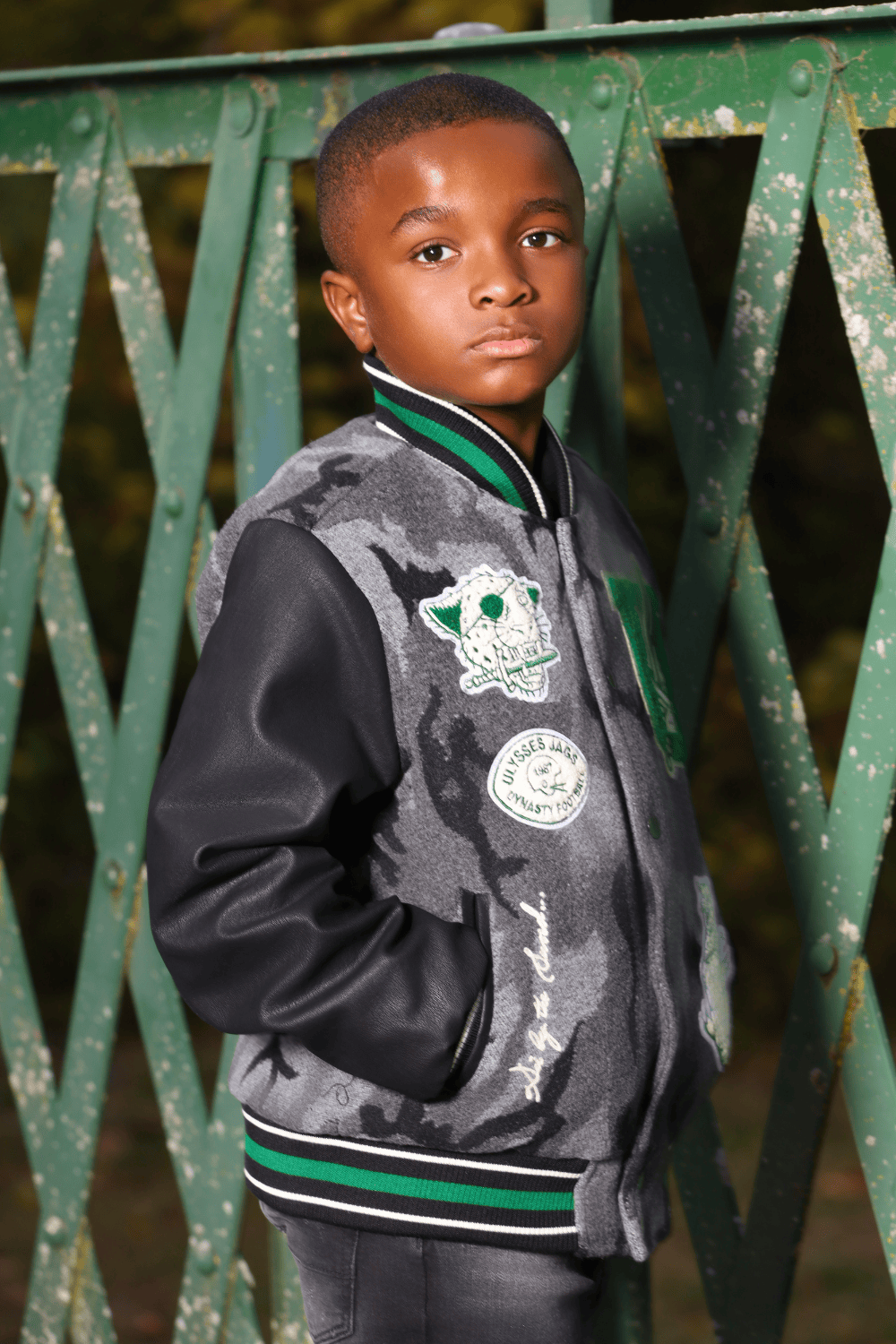 JC Kids Kids Life of Vice Varsity Jacket (Black Camo)
