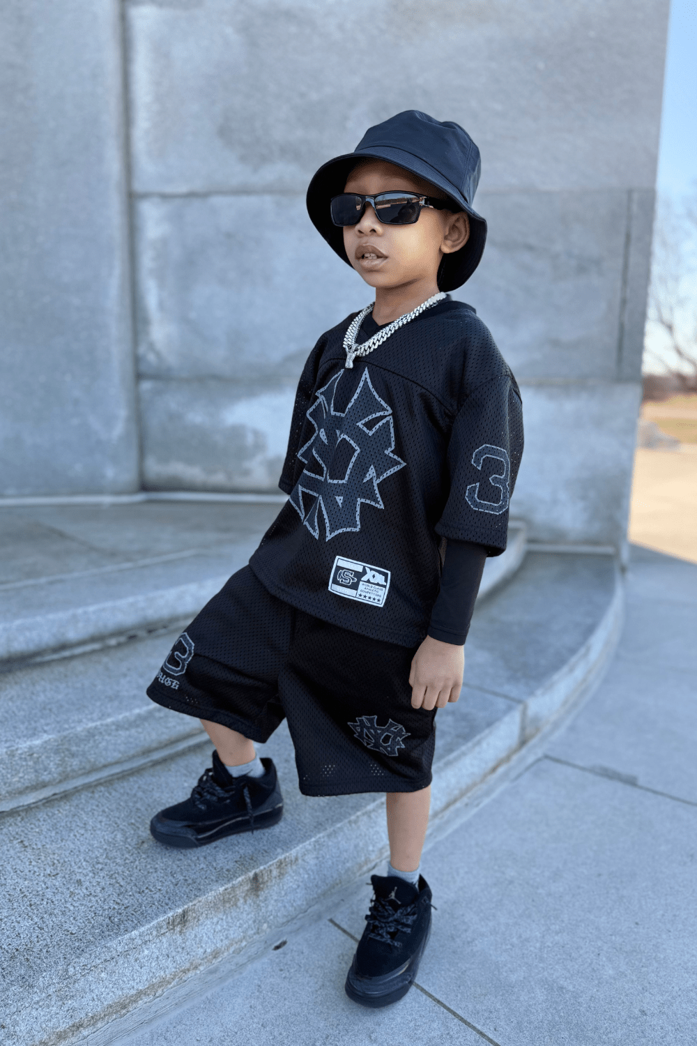 Kids 5 Borough Mesh Shorts (Black)