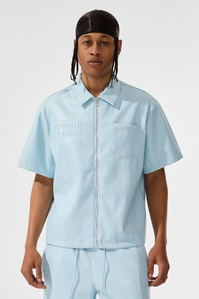 Jordan Craig Thriller Full Zip S/S Shirt (Sky Blue) S / Sky Blue