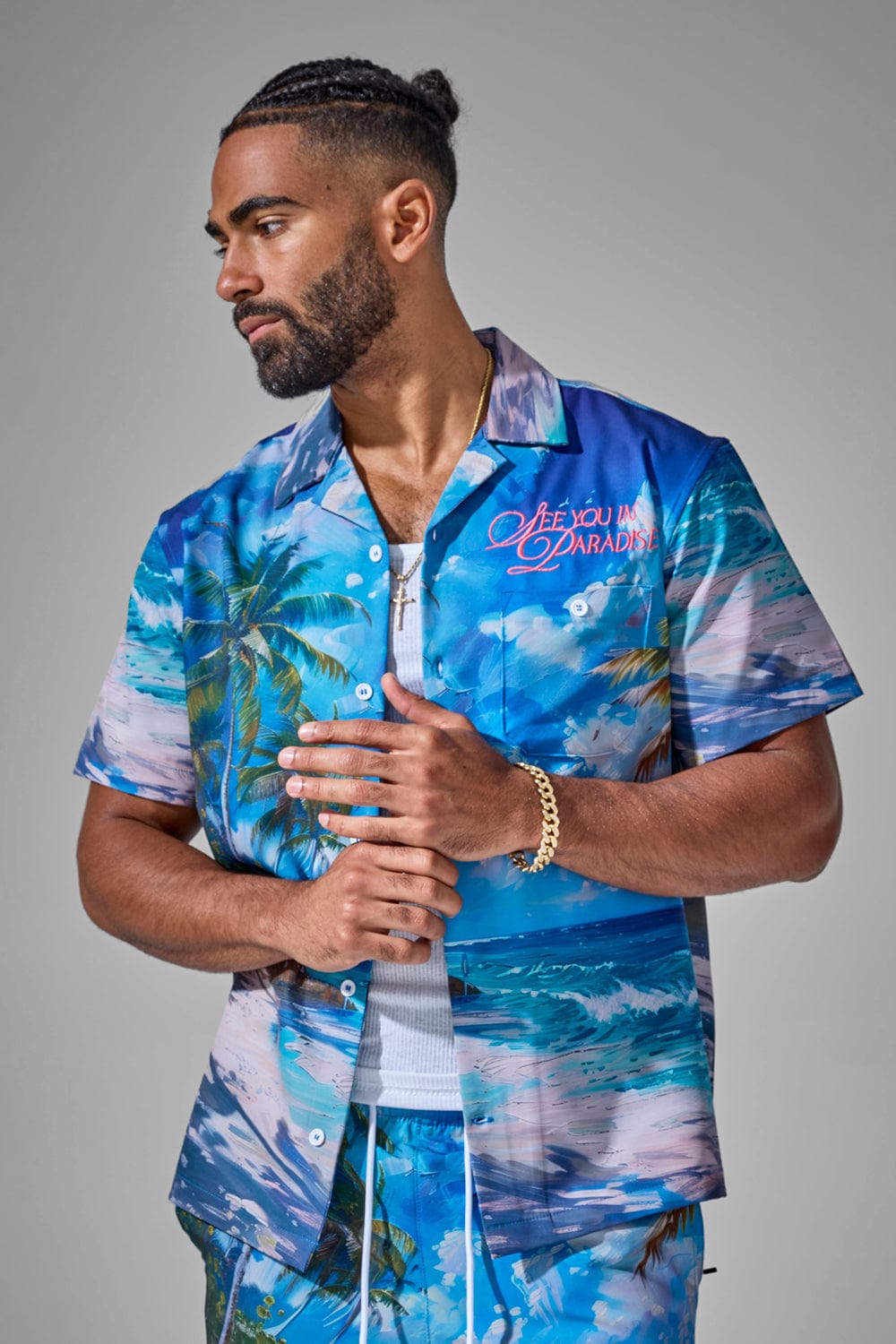 Jordan Craig Wanderlust S/S Party Shirt Clearwater / S