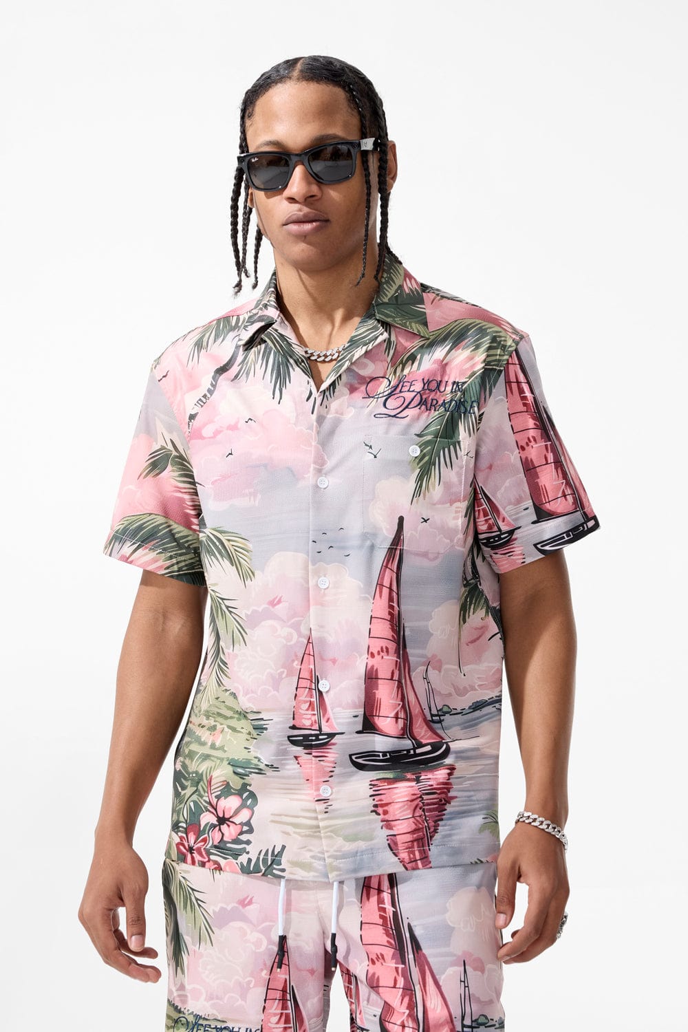 Jordan Craig Wanderlust S/S Party Shirt Palm Beach / S