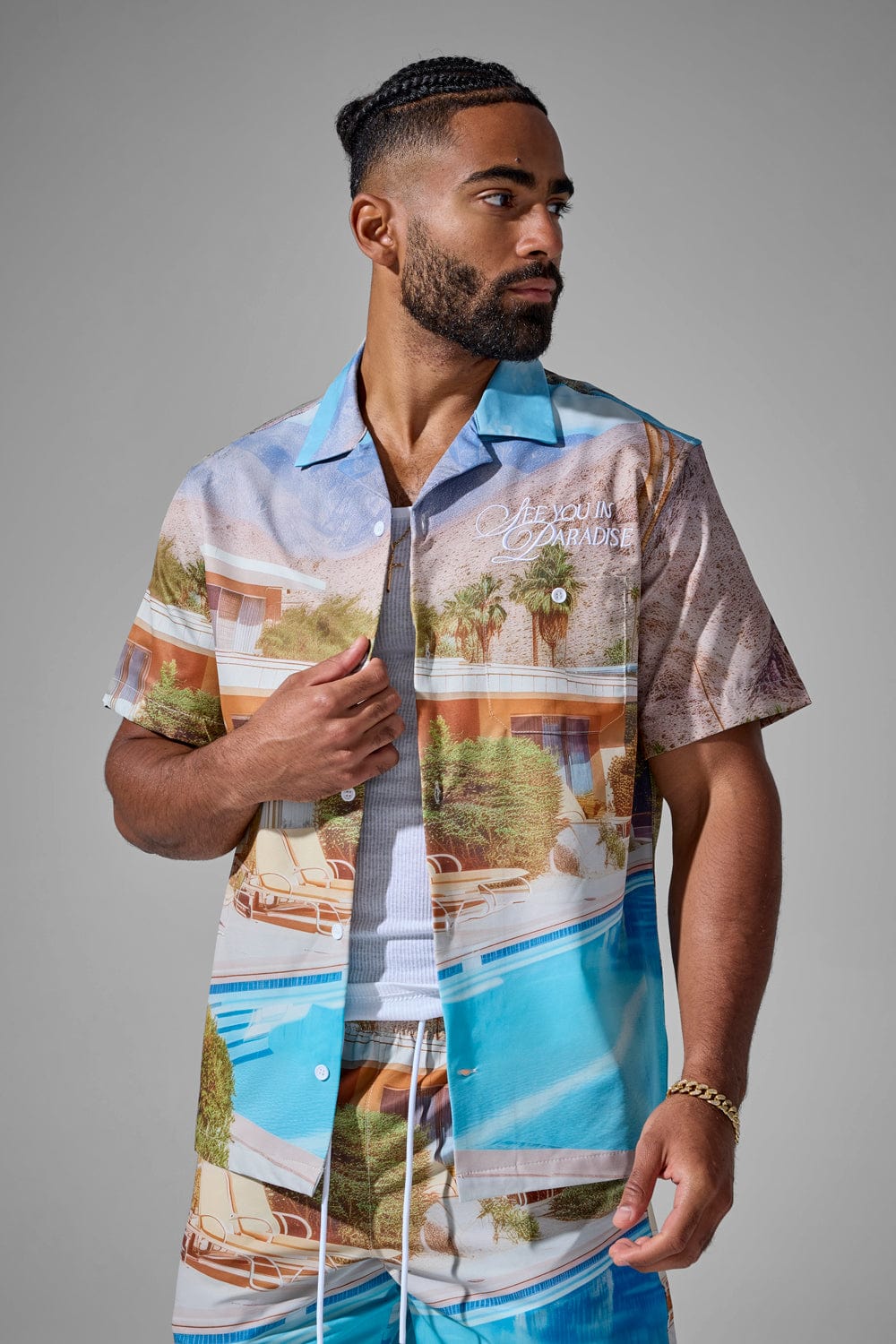 Jordan Craig Wanderlust S/S Party Shirt Palm Springs / S