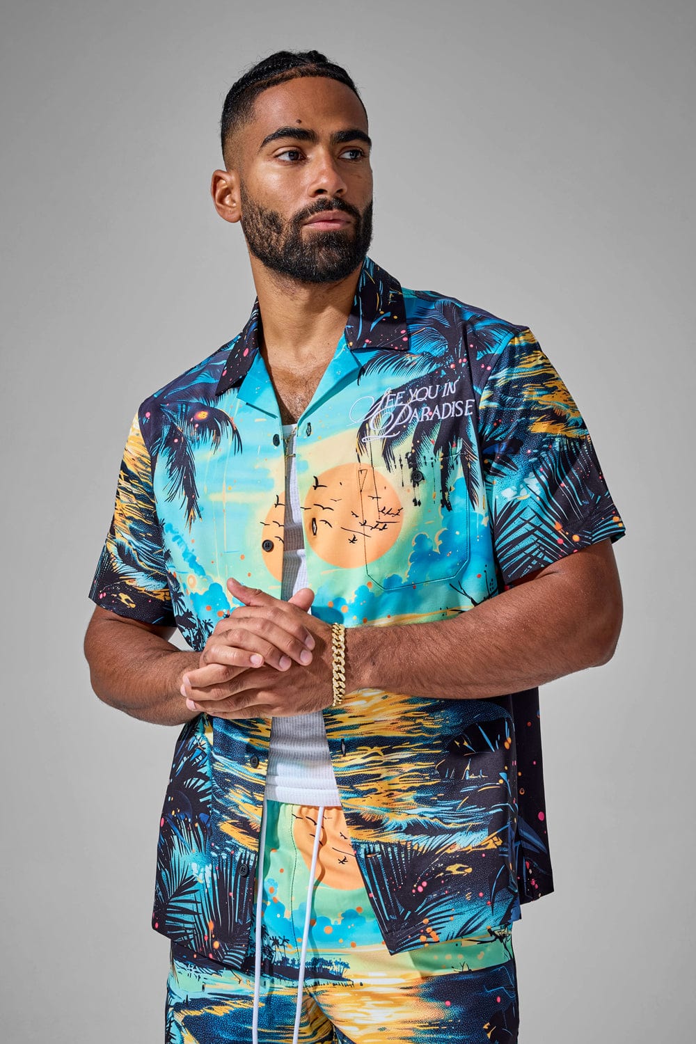 Jordan Craig Wanderlust S/S Party Shirt Sunset / S