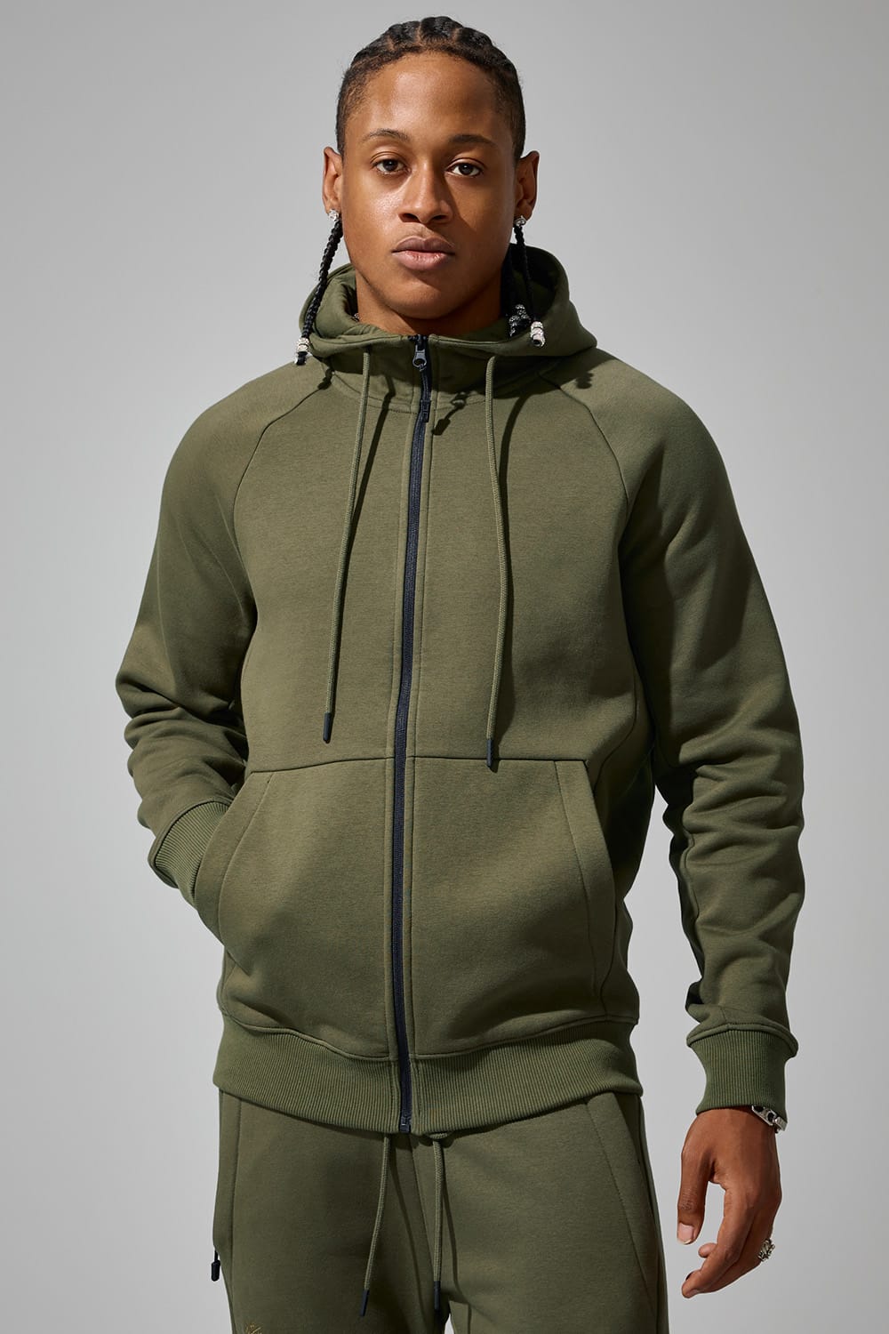 Jordan Craig Uptown Zip Up Hoodie Olive / S