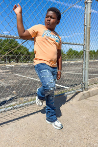 Kids Stacked Rockport Denim (Deep Blue)
