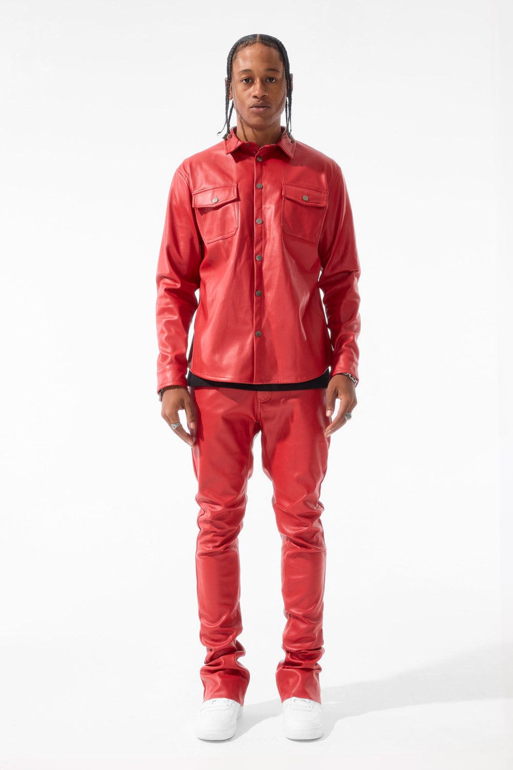 Jordan Craig Thriller Button Up (Red)