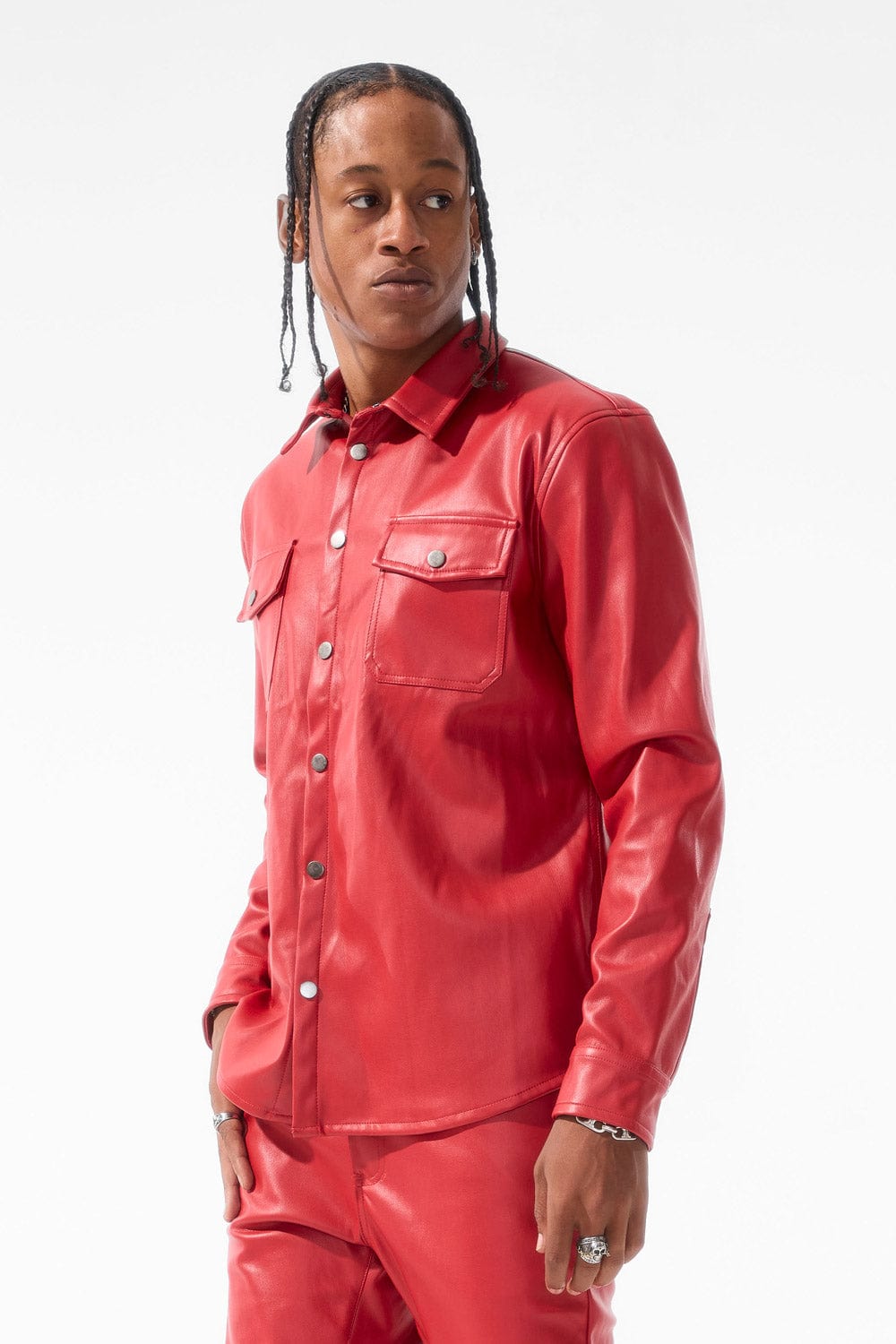 Jordan Craig Thriller Button Up (Red)