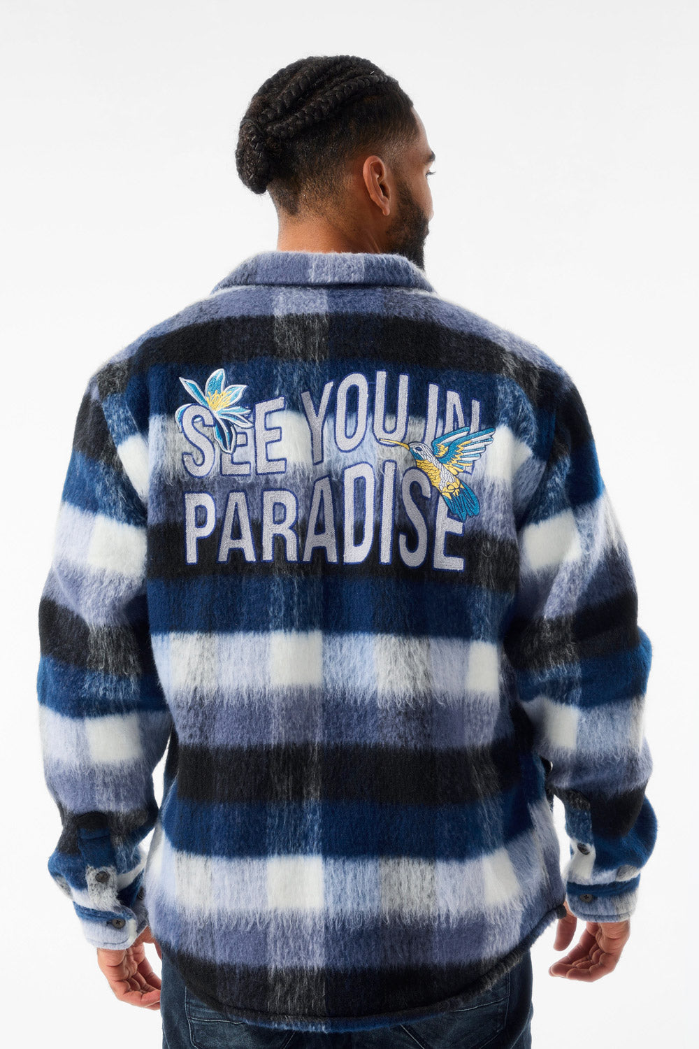 See You In Paradise Flannel Shacket (Blue)