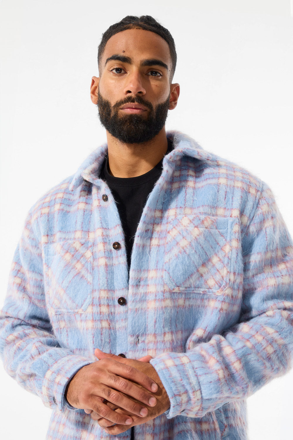 See You In Paradise Flannel Shacket (Sky Blue)