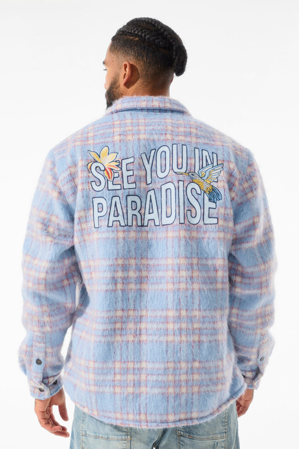 Jordan Craig See You In Paradise Flannel Shacket (Sky Blue)