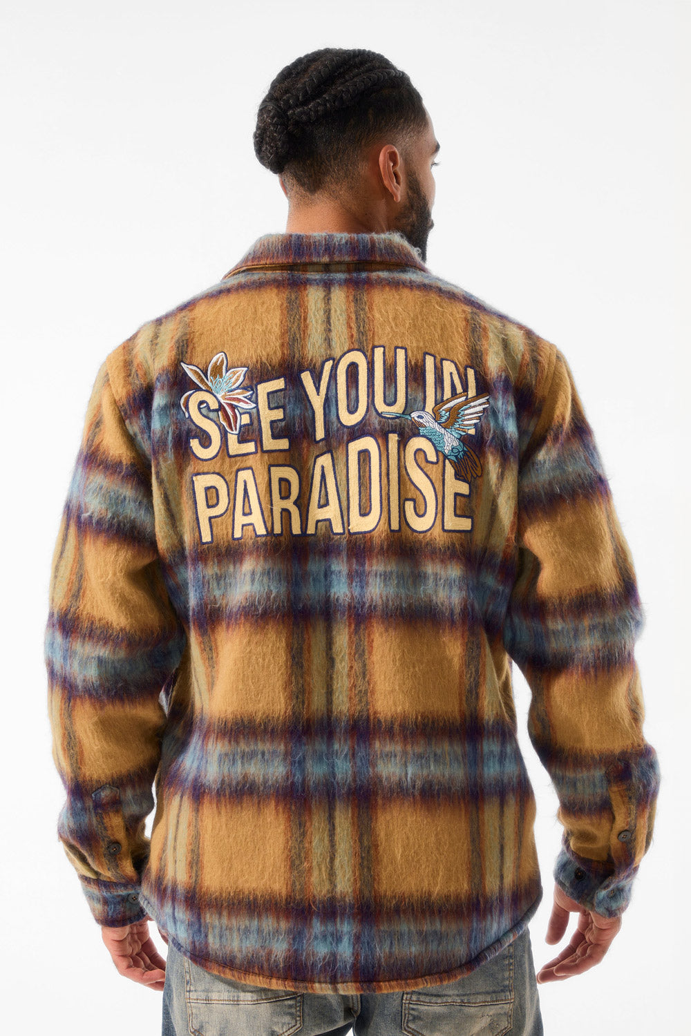 See You In Paradise Flannel Shacket (Wheat)