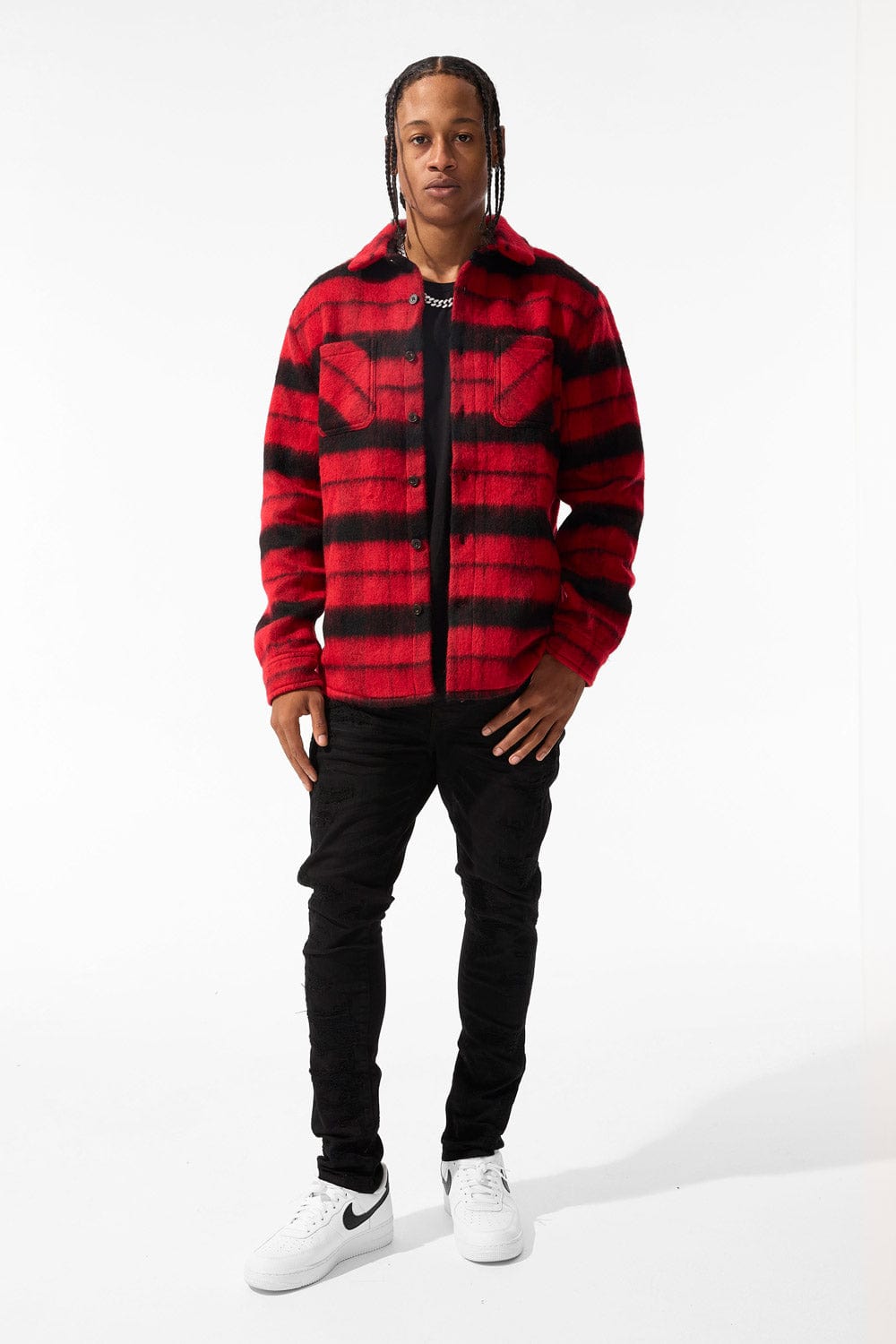 Jordan Craig Vandal Flannel Shacket (Buffalo Plaid)